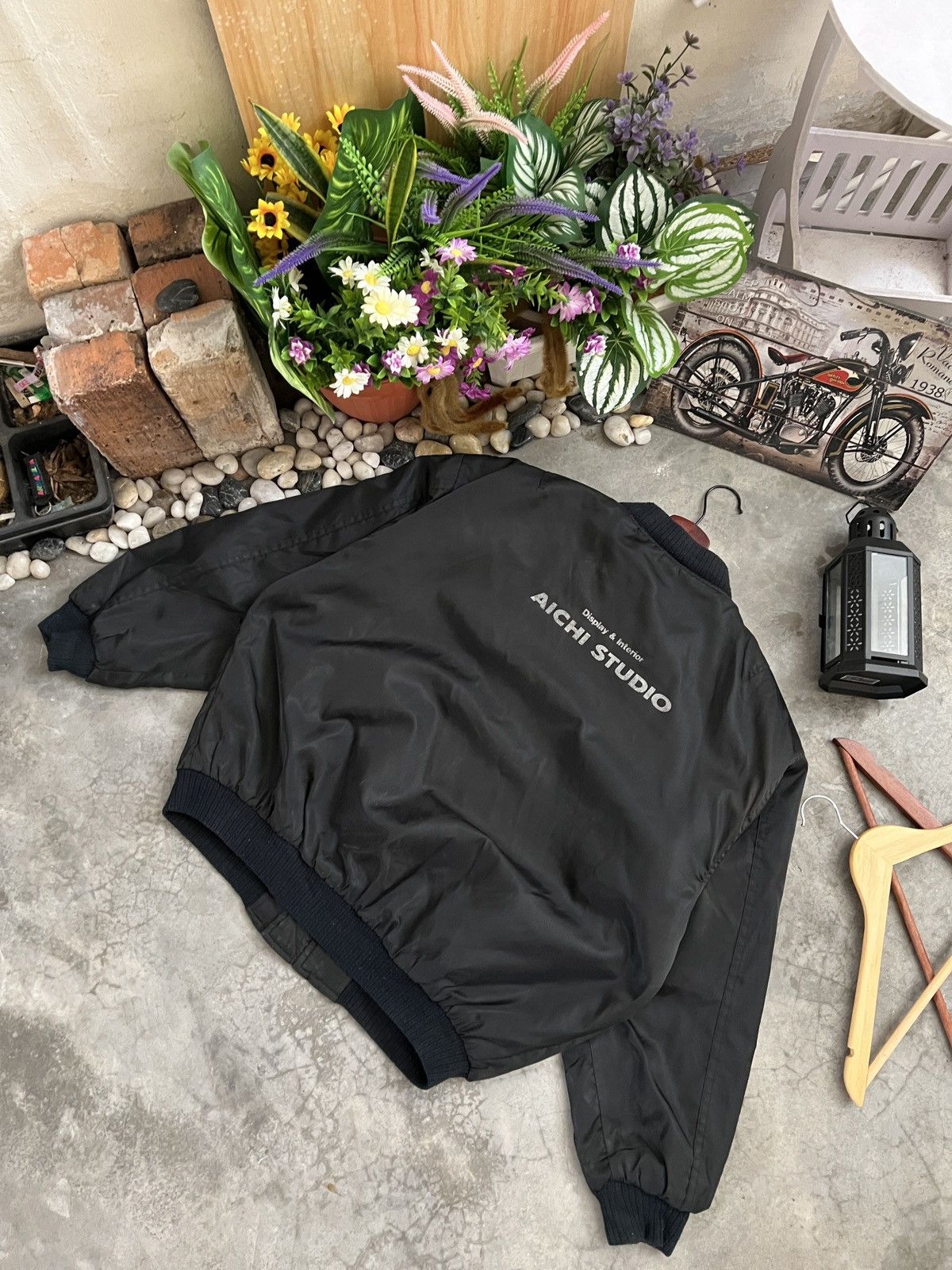 Vintage Vintage 🏴‍☠️🖤 Aichi Studio Black Bomber Jacket Size US M / EU 48-50 / 2 - 8 Thumbnail