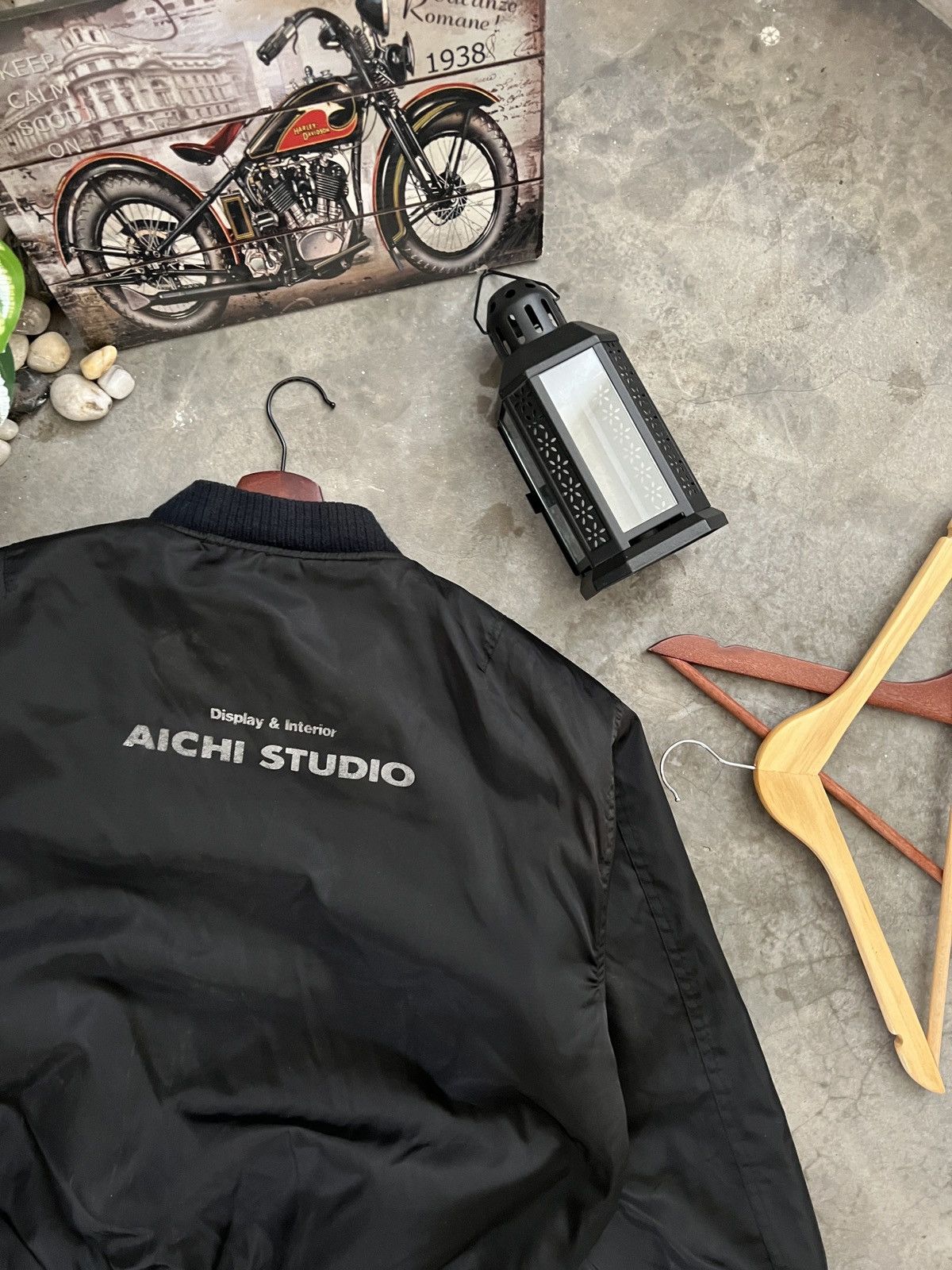 Vintage Vintage 🏴‍☠️🖤 Aichi Studio Black Bomber Jacket Size US M / EU 48-50 / 2 - 13 Thumbnail