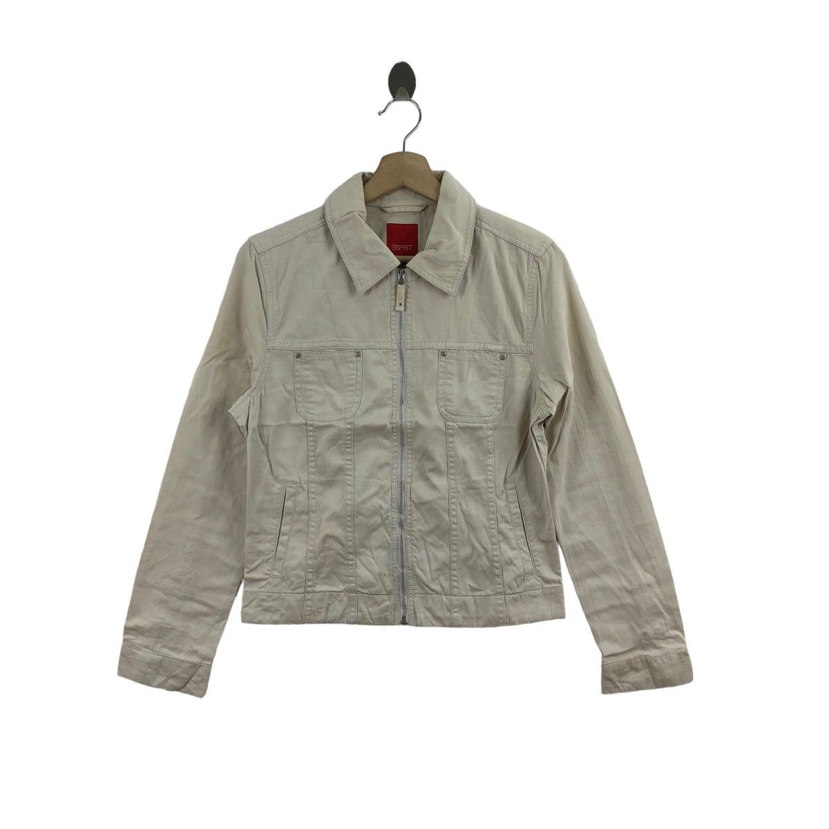 Image of Esprit Jacket Trucker Womans Clothing Casual Style in Cream, Men's (Size Small)