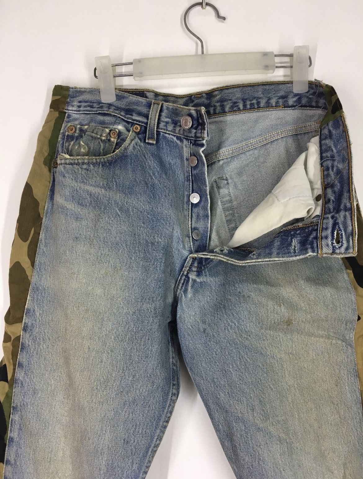Levi's Vintage Levis 501 Rebuild Patchwork Distressed Jeans Denim Size US 32 / EU 48 - 4 Thumbnail