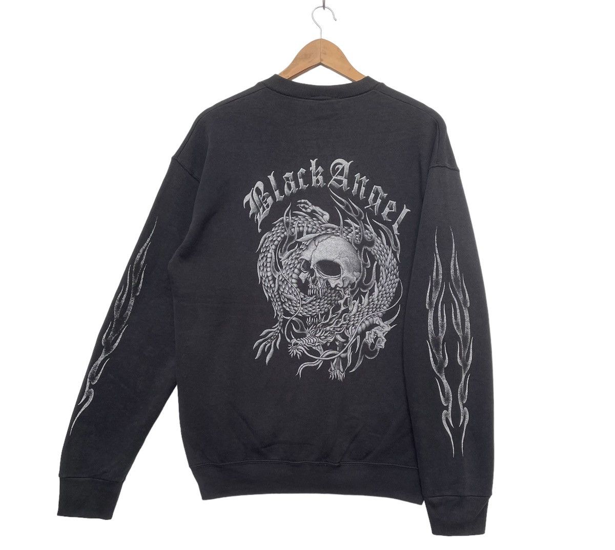 Japanese Brand Vintage 90s Black Angel Big Logo Sweatshirt | Punker | L Size US L / EU 52-54 / 3 - 1 Thumbnail