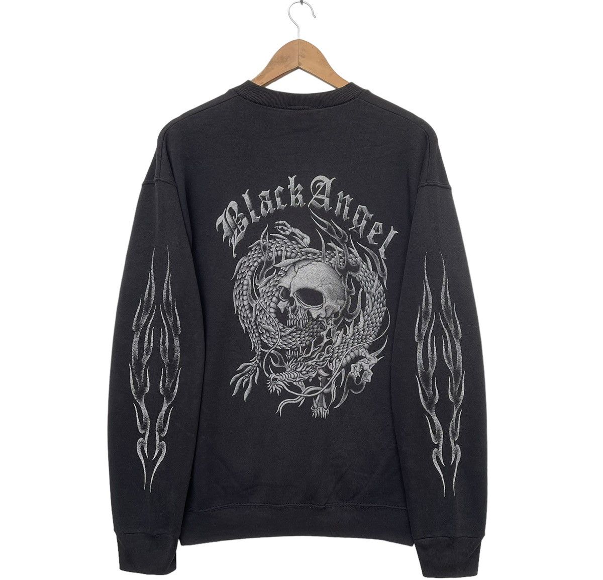 Japanese Brand Vintage 90s Black Angel Big Logo Sweatshirt | Punker | L Size US L / EU 52-54 / 3 - 2 Thumbnail
