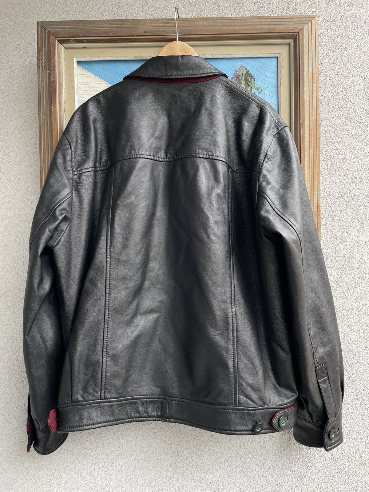 Leather Vintage 90s High Quality Genuine Leather Jacket Hype Casual Size US L / EU 52-54 / 3 - 3 Thumbnail