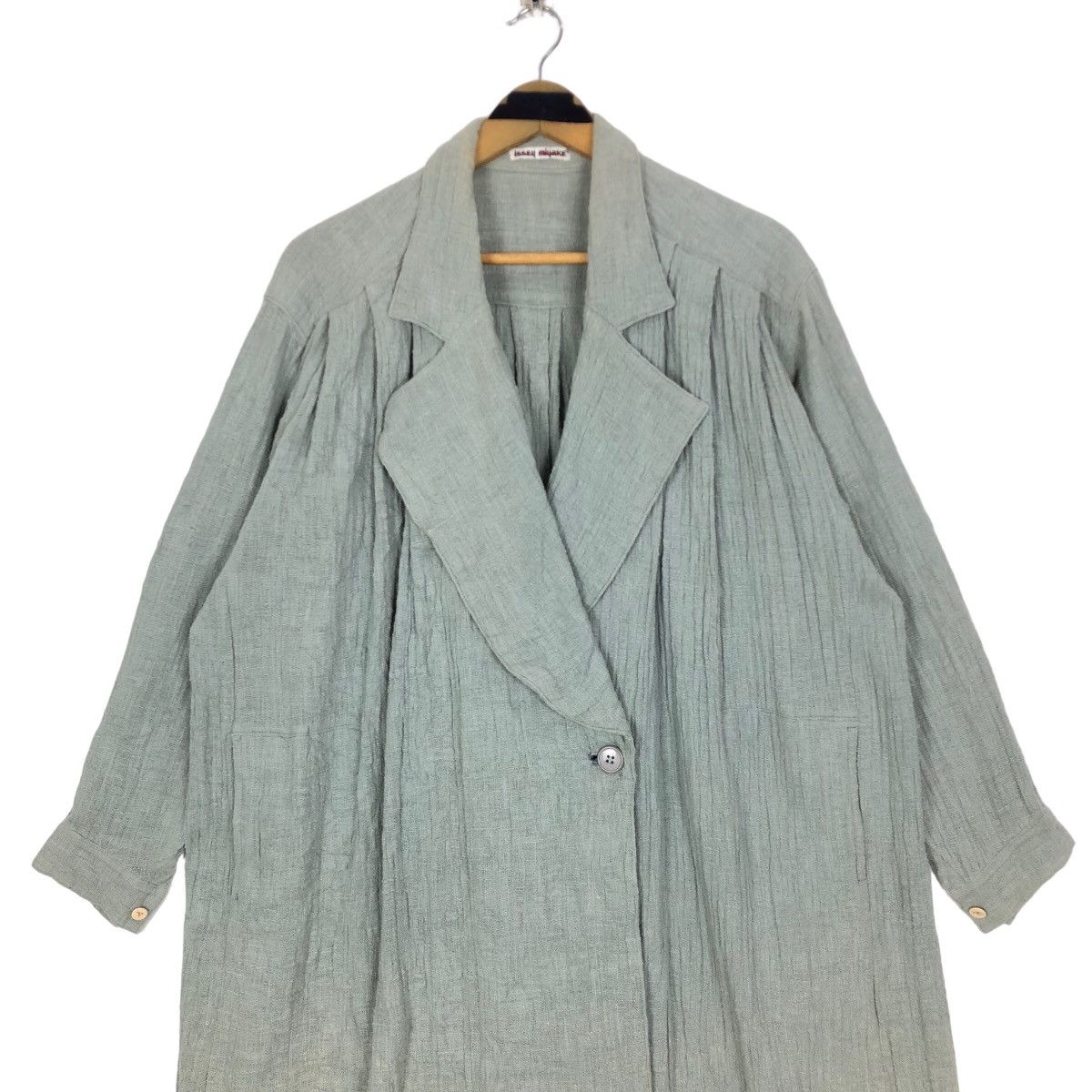 Issey Miyake Vintage 70s Issey Miyake Hemp Car Coat Single Breasted Size US L / EU 52-54 / 3 - 4 Thumbnail