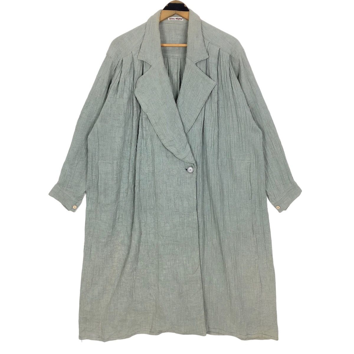 Issey Miyake Vintage 70s Issey Miyake Hemp Car Coat Single Breasted Size US L / EU 52-54 / 3 - 1 Thumbnail