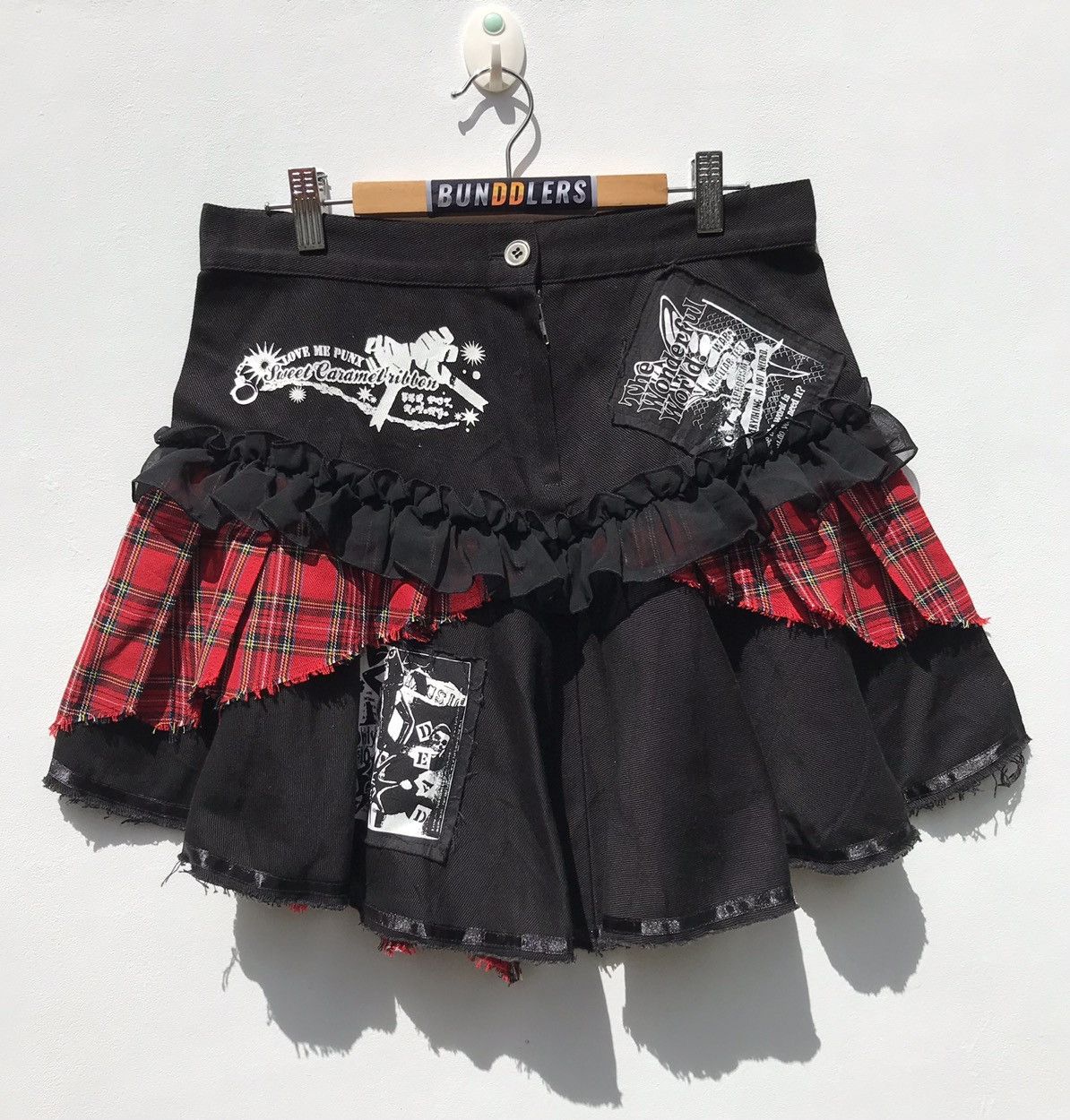 image of Vintage Sex Pot Revenge Punk Skirt in Black, Women's (Size 29)