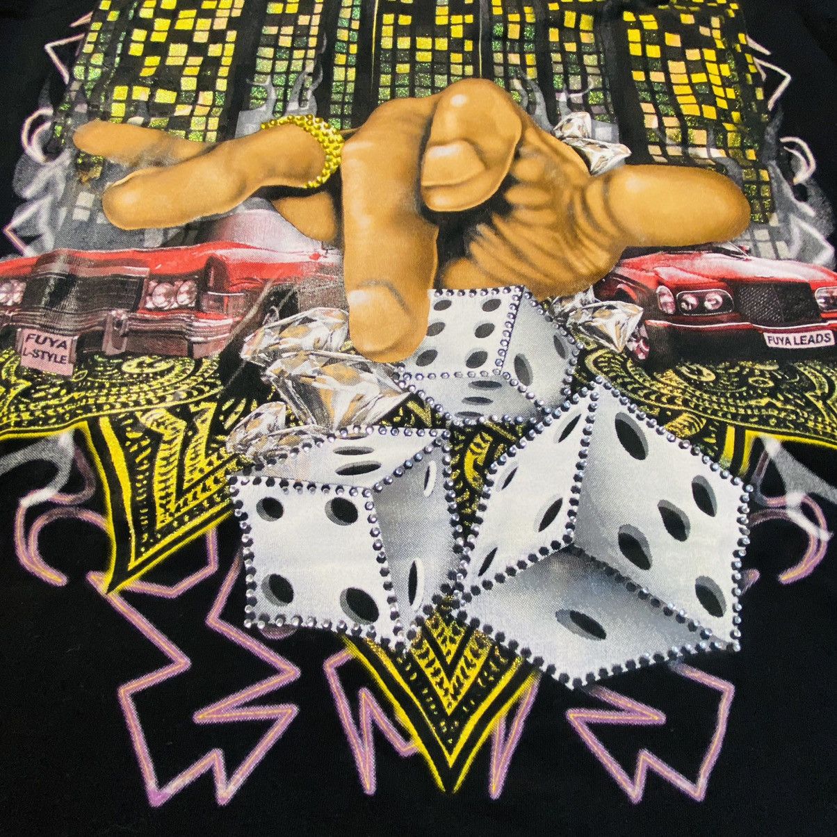 Vintage 1990s FUYA DICE GRINDHARD OVERSIZED BAGGY VINTAGE TEE - № 0 Size US XXL / EU 58 / 5 - 8 Thumbnail