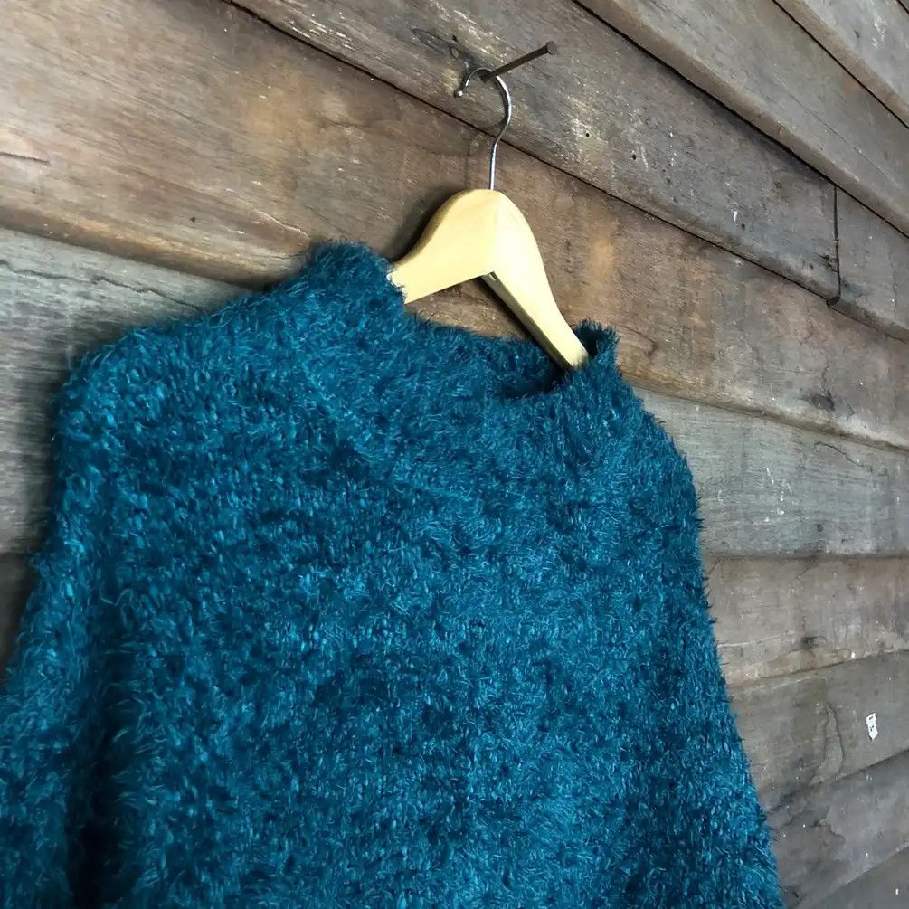 Aran Isles Knitwear × Homespun Knitwear × Japanese Brand Earth Music Economy Shag Shaggy Fur Mohair Knitwear #707 Size M / US 6-8 / IT 42-44 - 6 Thumbnail