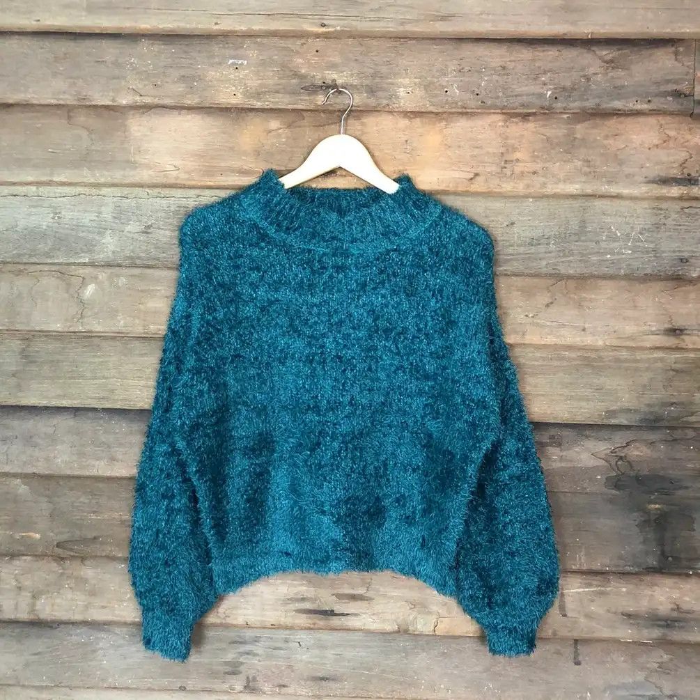 Aran Isles Knitwear × Homespun Knitwear × Japanese Brand Earth Music Economy Shag Shaggy Fur Mohair Knitwear #707 Size M / US 6-8 / IT 42-44 - 1 Thumbnail