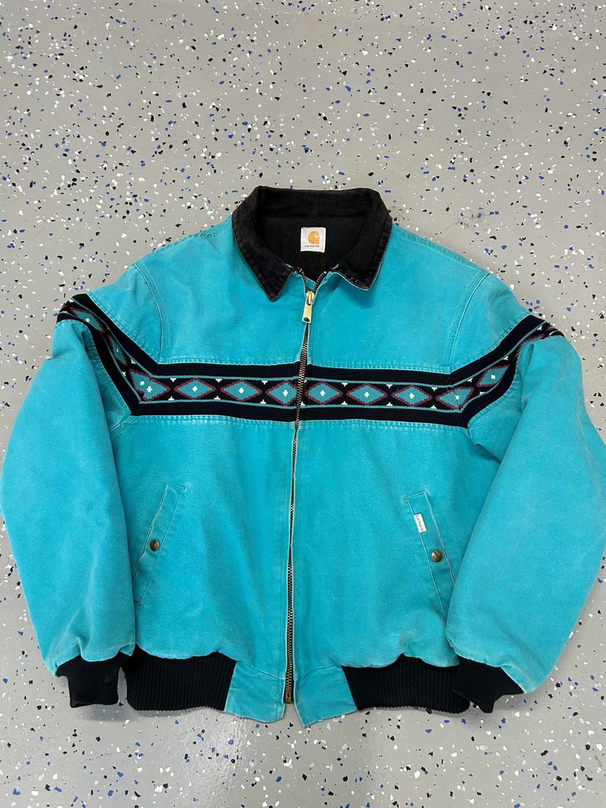 Carhartt × Vintage Rare Vintage Carhartt Aztec Teal Jacket Sante Fe XL ...
