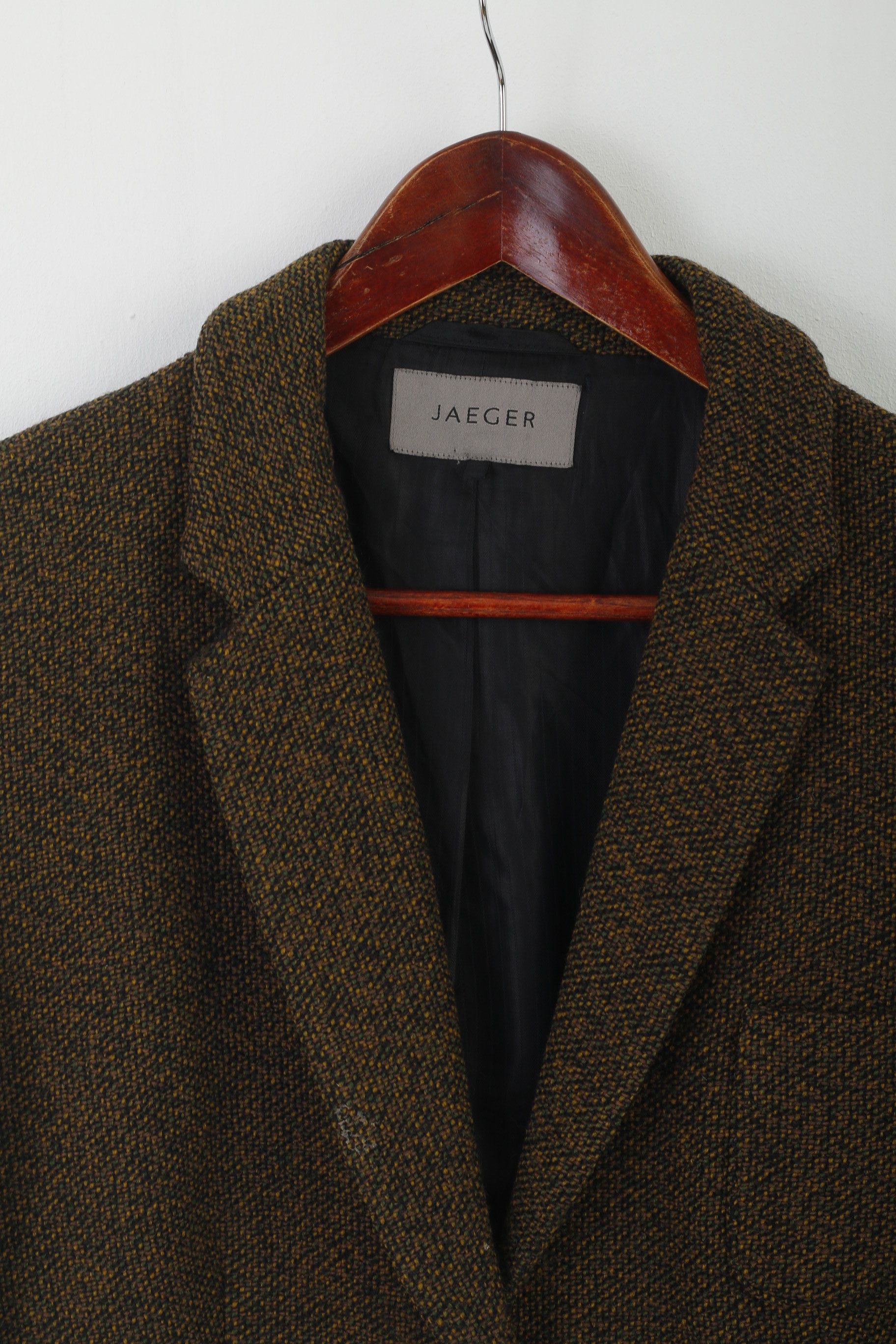 Jaeger Jaeger Women 16 XL Blazer Green Brown Wool 8511 Size XL / US 12-14 / IT 48-50 - 2 Thumbnail