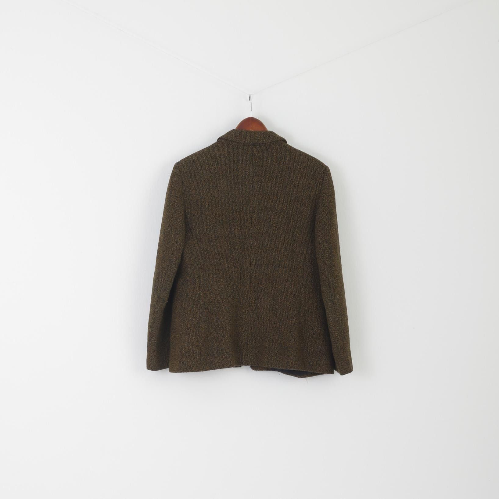 Jaeger Jaeger Women 16 XL Blazer Green Brown Wool 8511 Size XL / US 12-14 / IT 48-50 - 6 Thumbnail