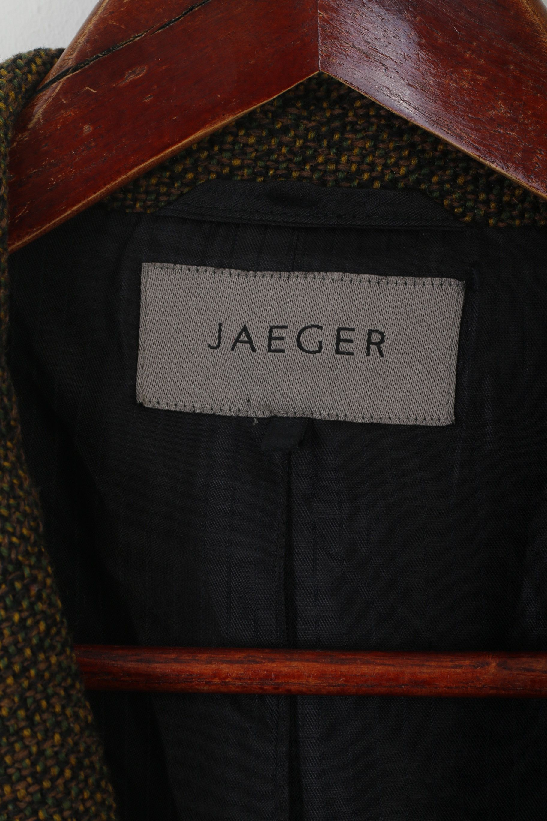 Jaeger Jaeger Women 16 XL Blazer Green Brown Wool 8511 Size XL / US 12-14 / IT 48-50 - 4 Thumbnail