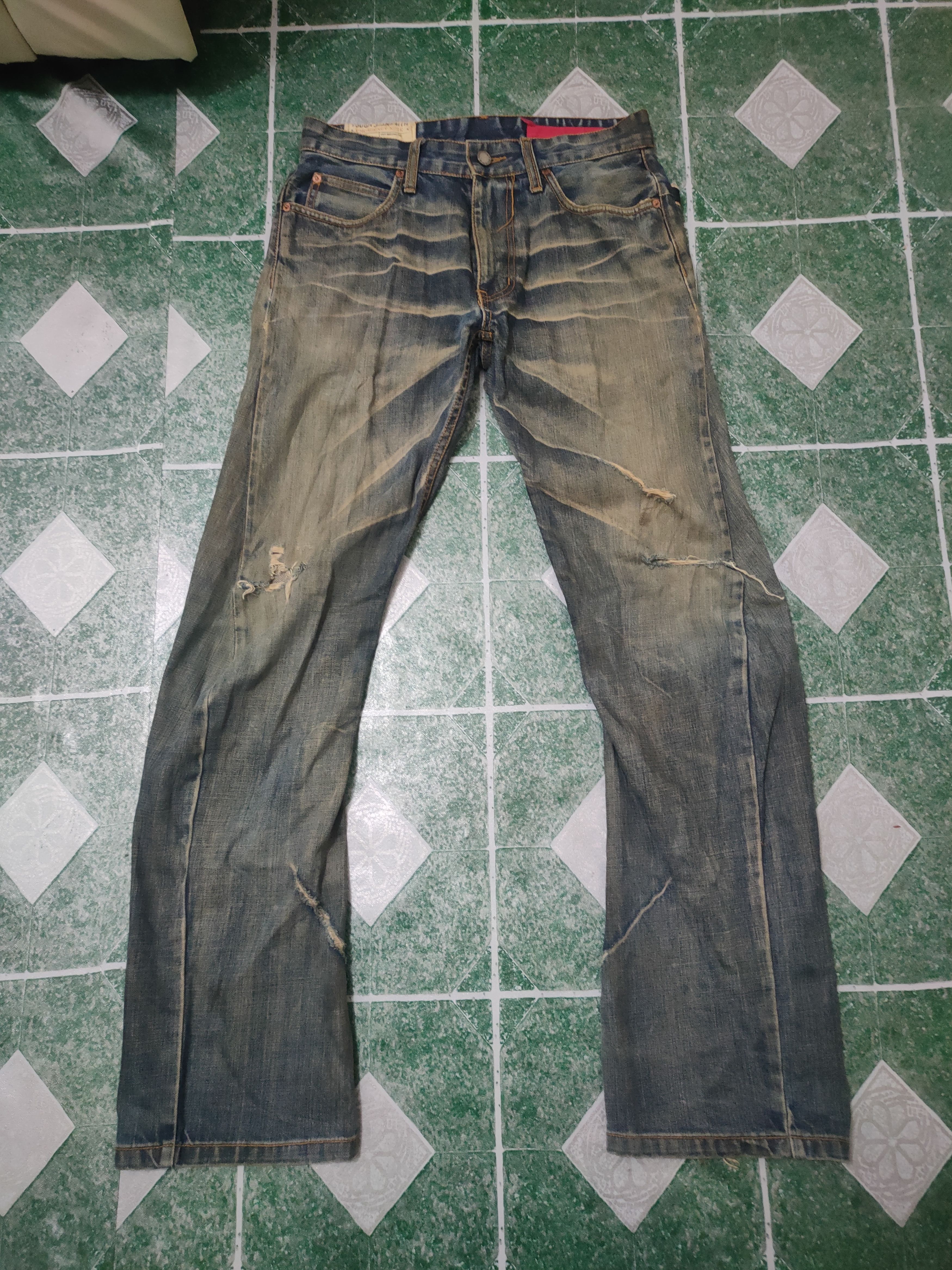 The GV Gallery Vintage Tough Jeansmith thrashed distressed flared jeans Size US 30 / EU 46 - 1 Thumbnail