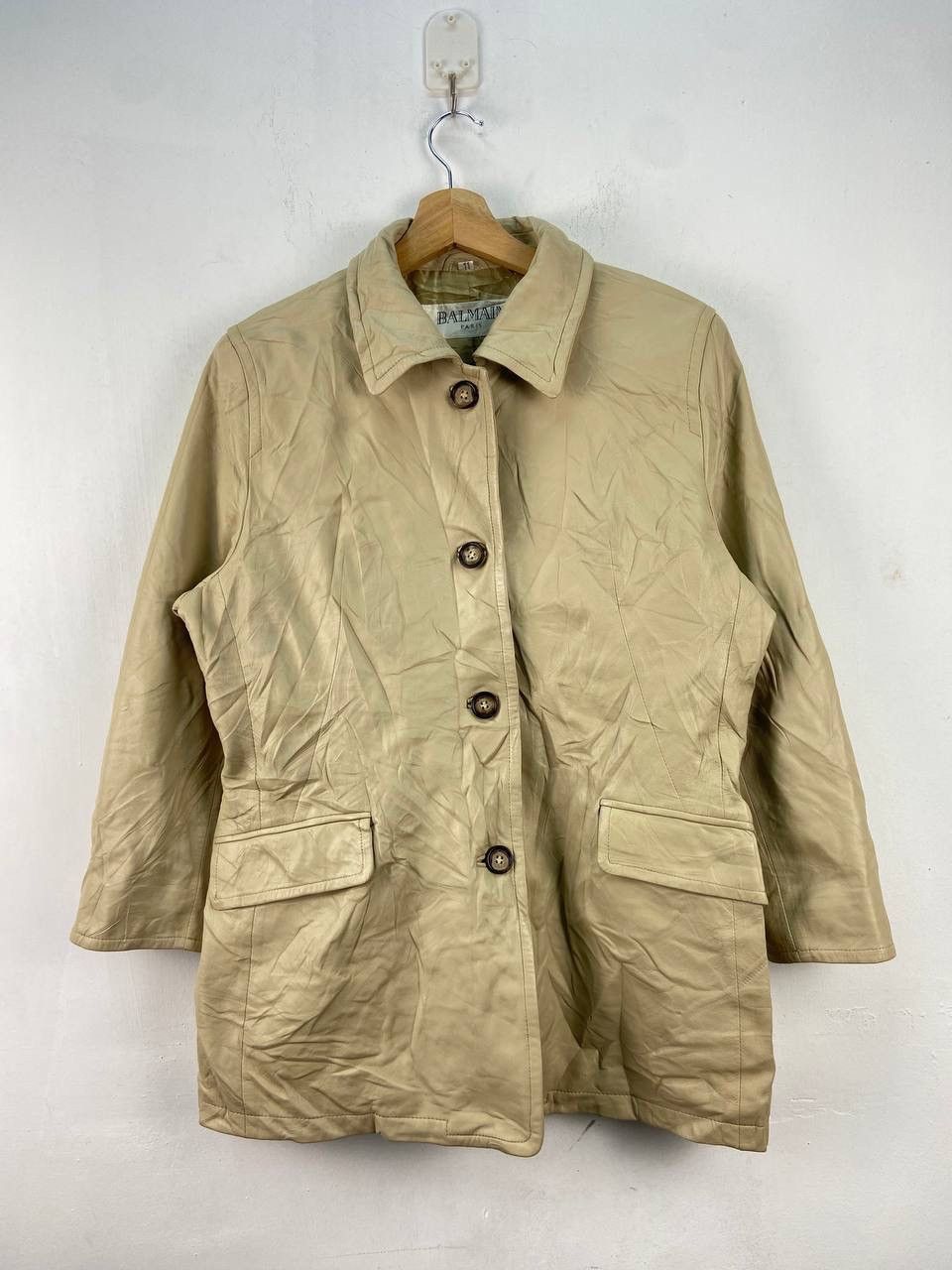 Balmain Vintage Balmain Leather Jacket Sheepskin Size L / US 10 / IT 46 - 3 Thumbnail
