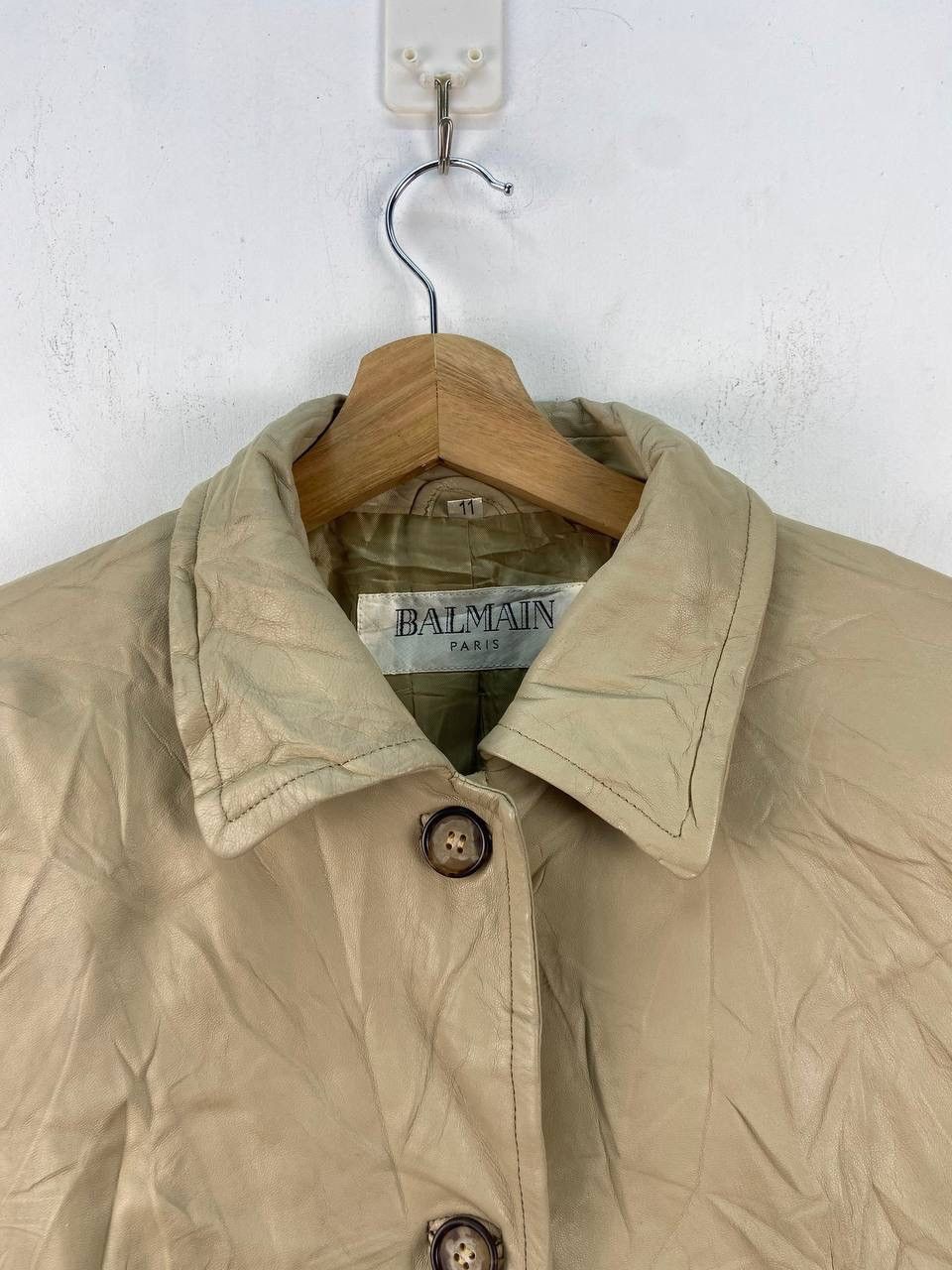 Balmain Vintage Balmain Leather Jacket Sheepskin Size L / US 10 / IT 46 - 9 Thumbnail
