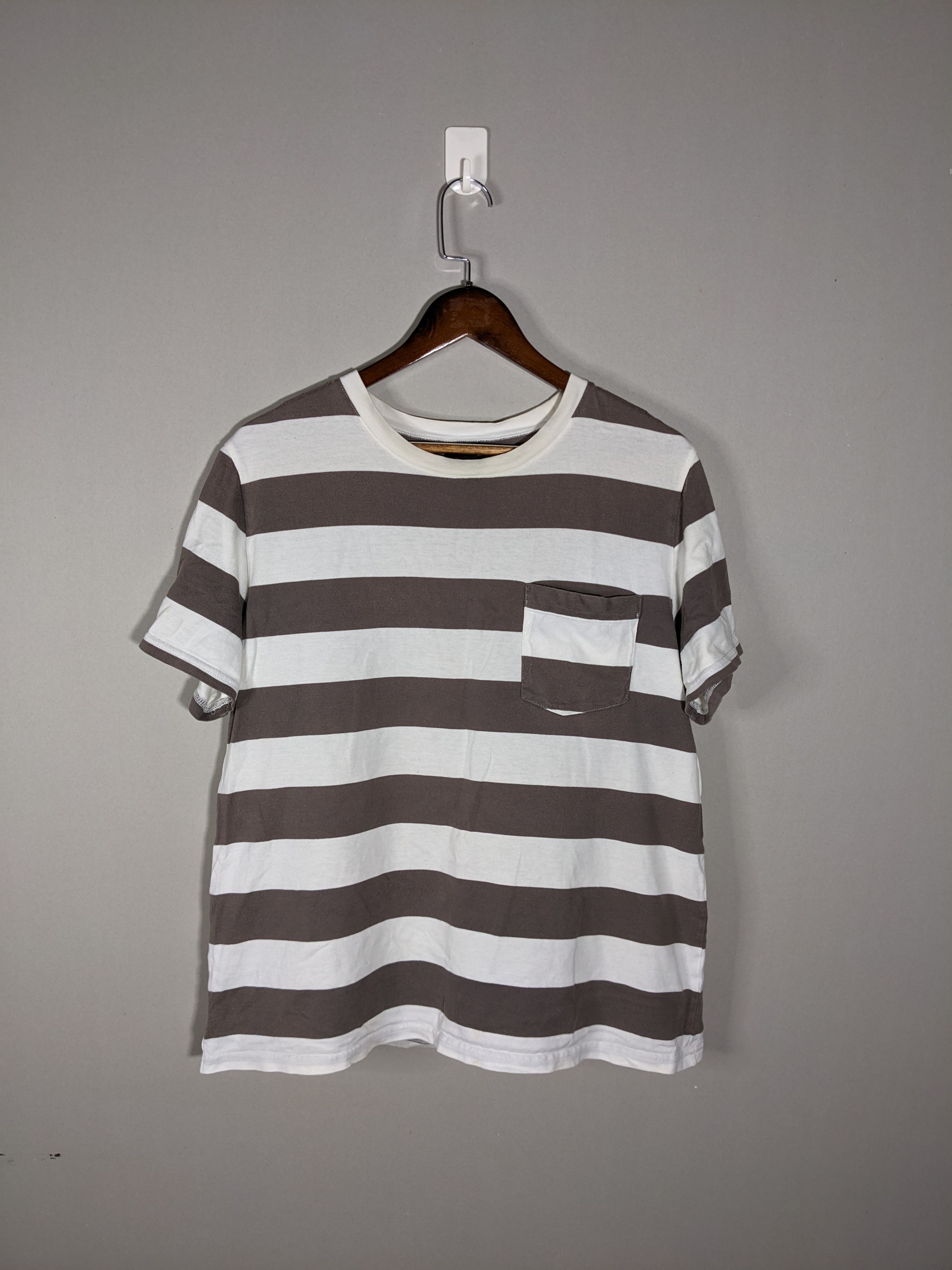 Number (N)ine × Takahiromiyashita The Soloist. Number Nine Prisoner Striped Gray White Pocket T-Shirt Size US L / EU 52-54 / 3 - 2 Thumbnail