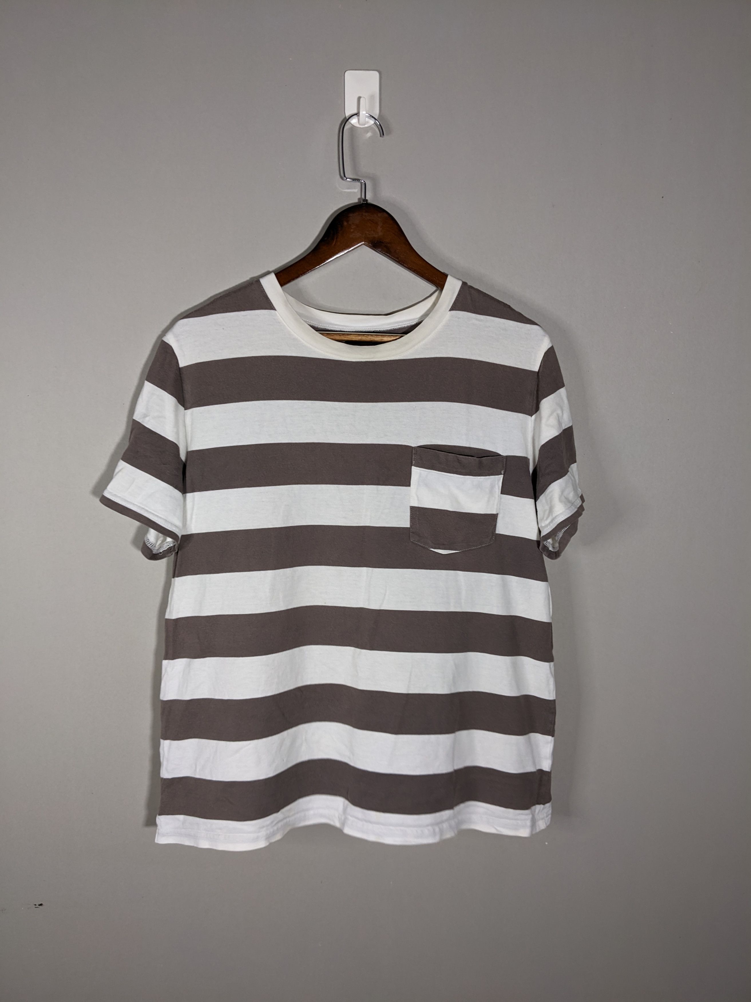 Number (N)ine × Takahiromiyashita The Soloist. Number Nine Prisoner Striped Gray White Pocket T-Shirt Size US L / EU 52-54 / 3 - 1 Thumbnail