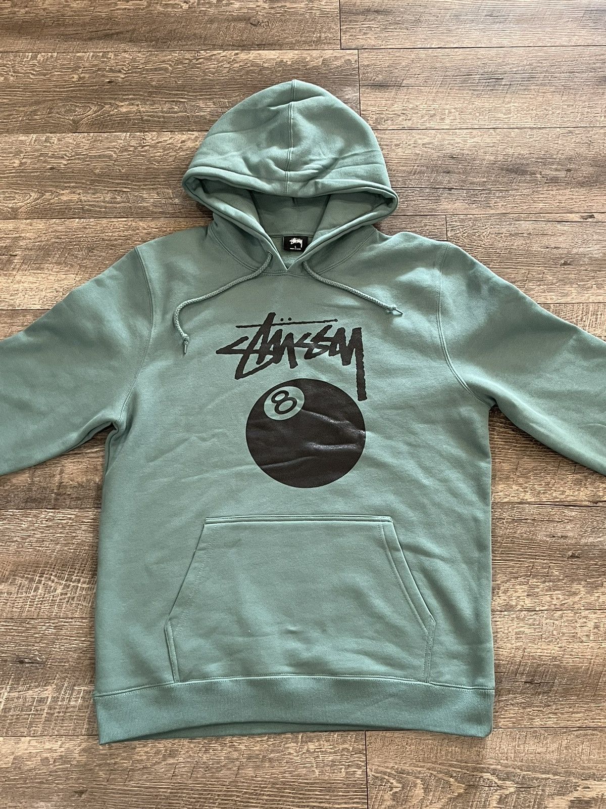 Stussy hoodie best sale grey and green