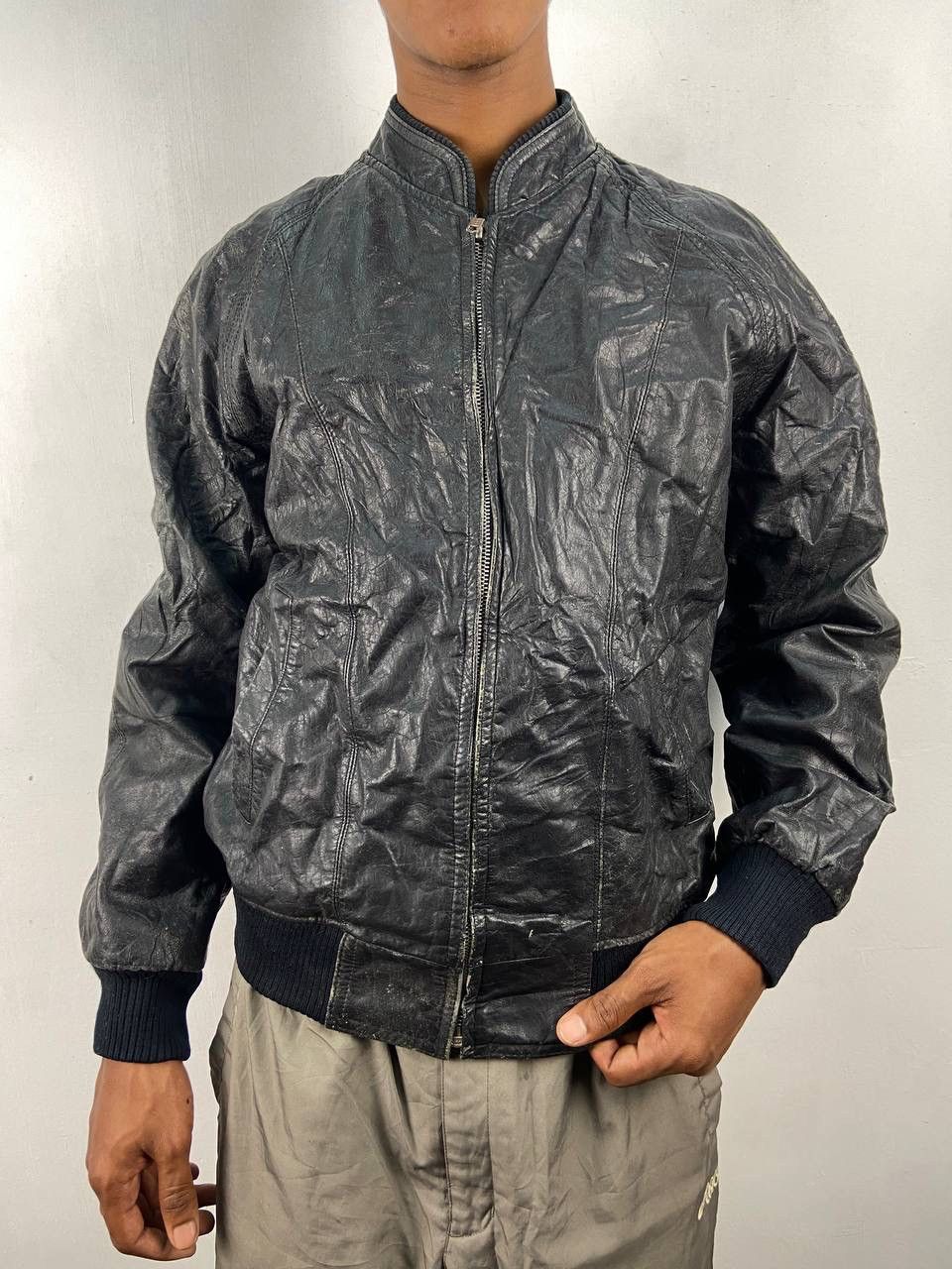 If Six Was Nine 🇯🇵 Japanese Brand Vintage Leather Bomber Jacket Sheepskin Size US M / EU 48-50 / 2 - 3 Thumbnail