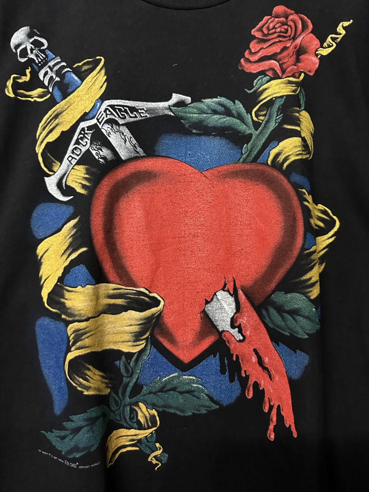 Band Tees × Guns N' Roses × Vintage Vintage 90s Rock Eagle Mirror Print Bootleg Tee Size US XL / EU 56 / 4 - 8 Thumbnail