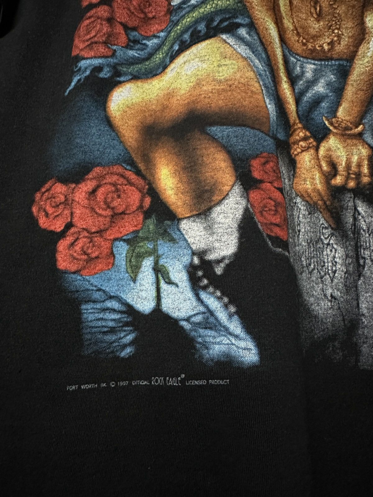 Band Tees × Guns N' Roses × Vintage Vintage 90s Rock Eagle Mirror Print Bootleg Tee Size US XL / EU 56 / 4 - 4 Thumbnail