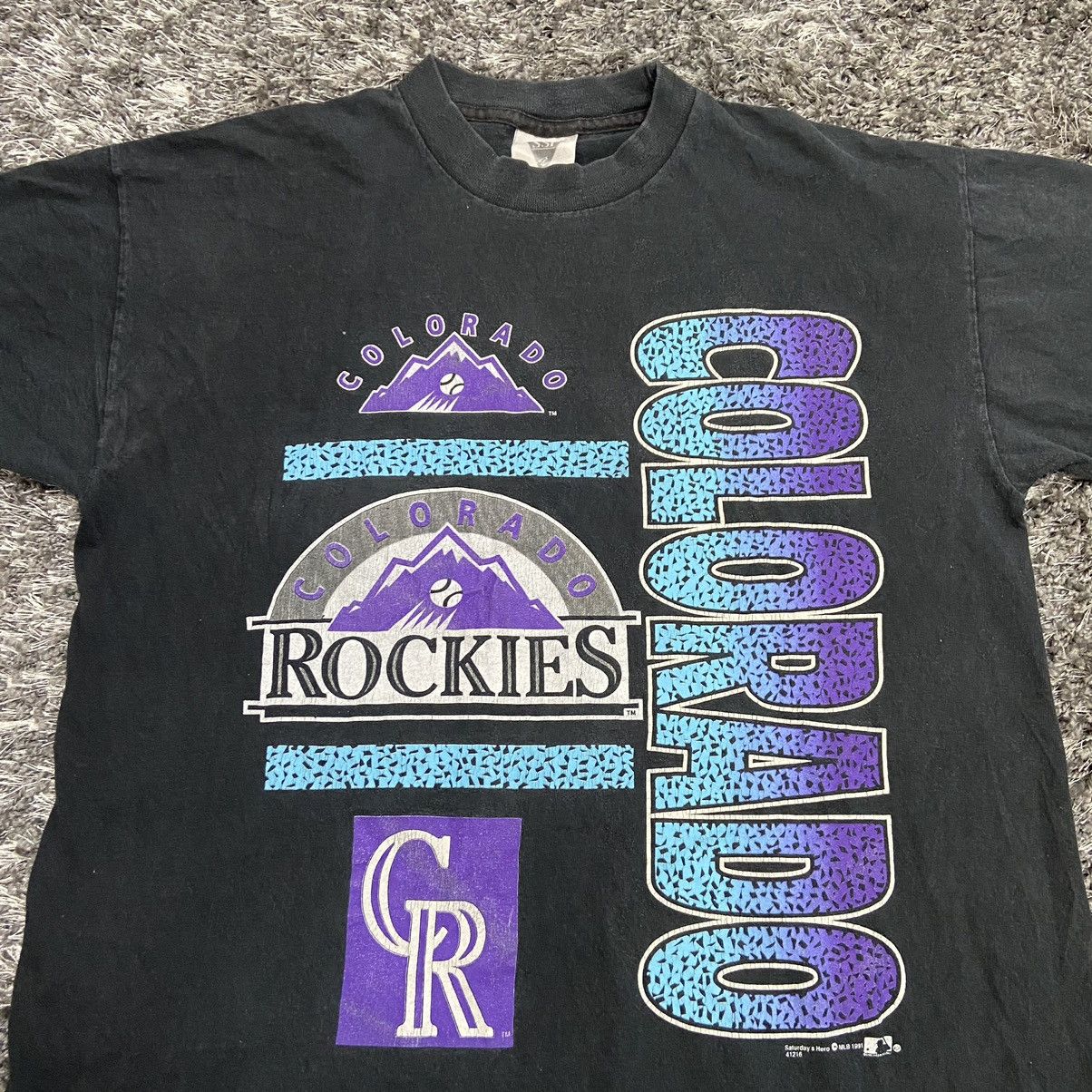 MLB 1991 COLORADO ROCKIES SINGLE STITCHED RARE FADED TEE - № 253 Size US L / EU 52-54 / 3 - 2 Thumbnail