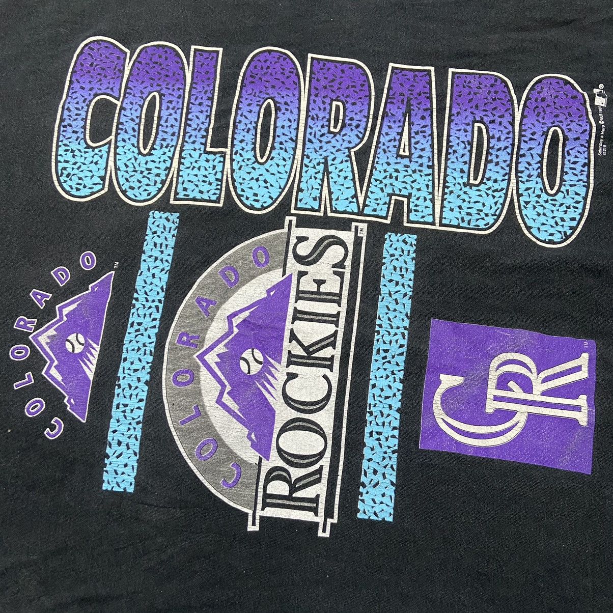 MLB 1991 COLORADO ROCKIES SINGLE STITCHED RARE FADED TEE - № 253 Size US L / EU 52-54 / 3 - 4 Thumbnail