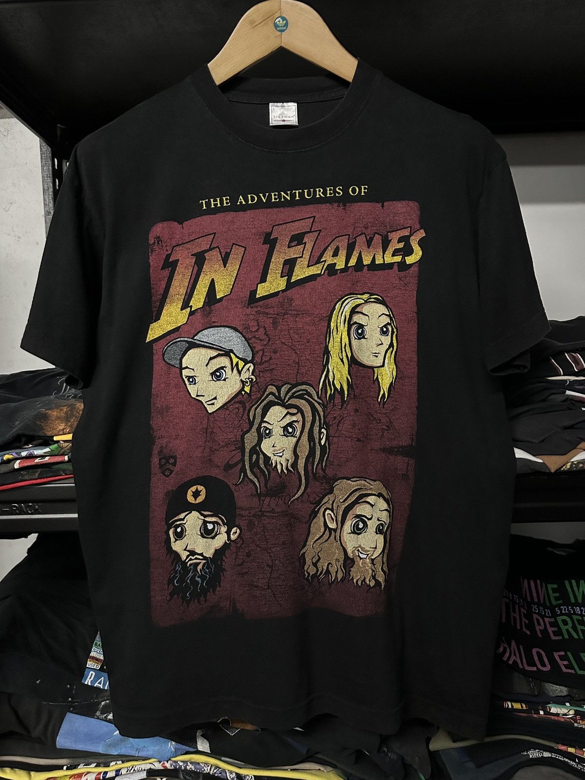 Band Tees × Vintage Vintage In Flames Swedish Heavy Metal Band Faded Tee Size US L / EU 52-54 / 3 - 1 Thumbnail