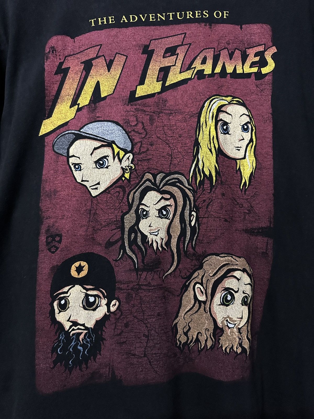 Band Tees × Vintage Vintage In Flames Swedish Heavy Metal Band Faded Tee Size US L / EU 52-54 / 3 - 2 Thumbnail