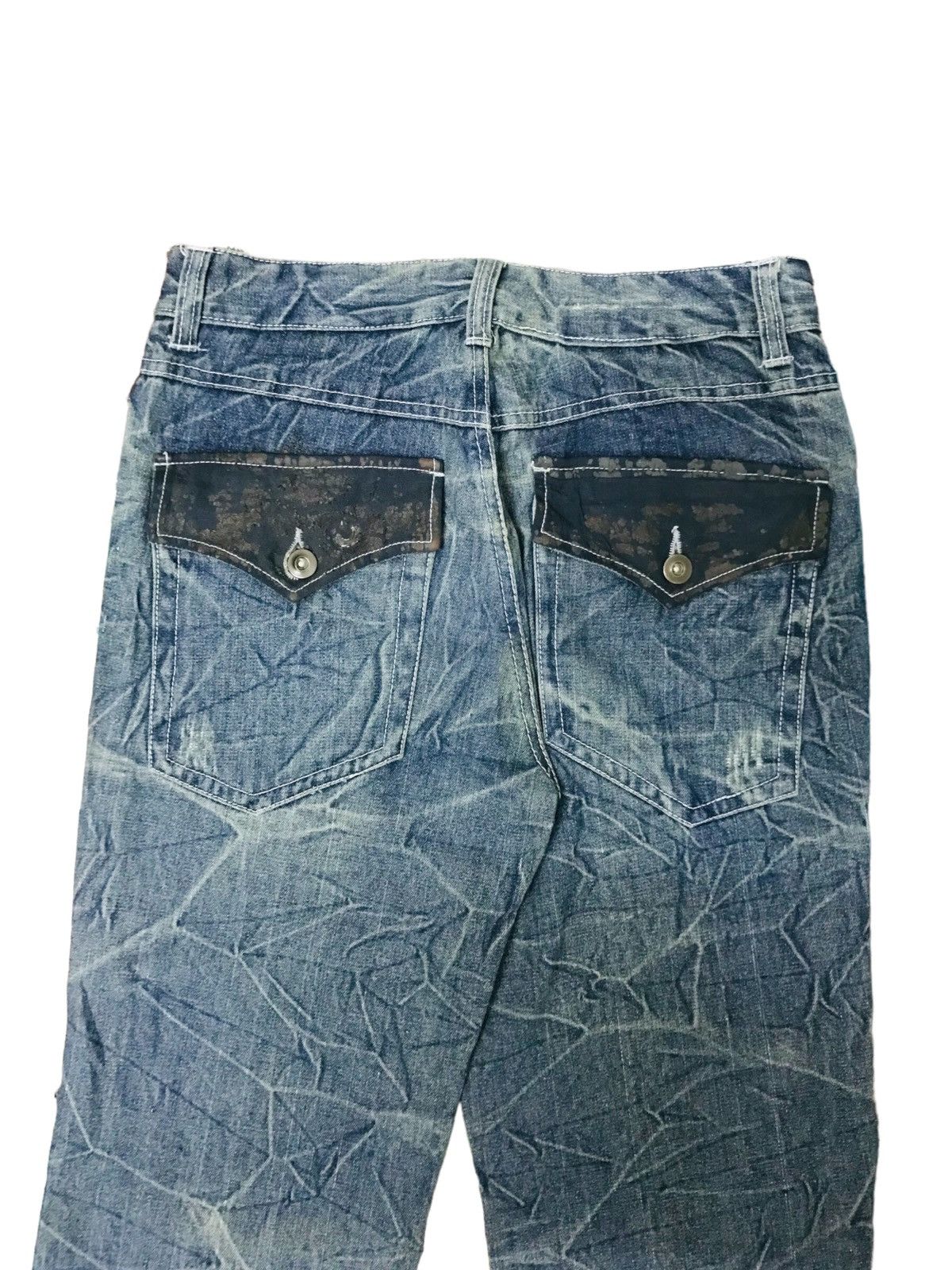 If Six Was Nine Japan Brand Distressed Denim Washed Mud Clawn Straight Cut Size US 29 - 7 Thumbnail