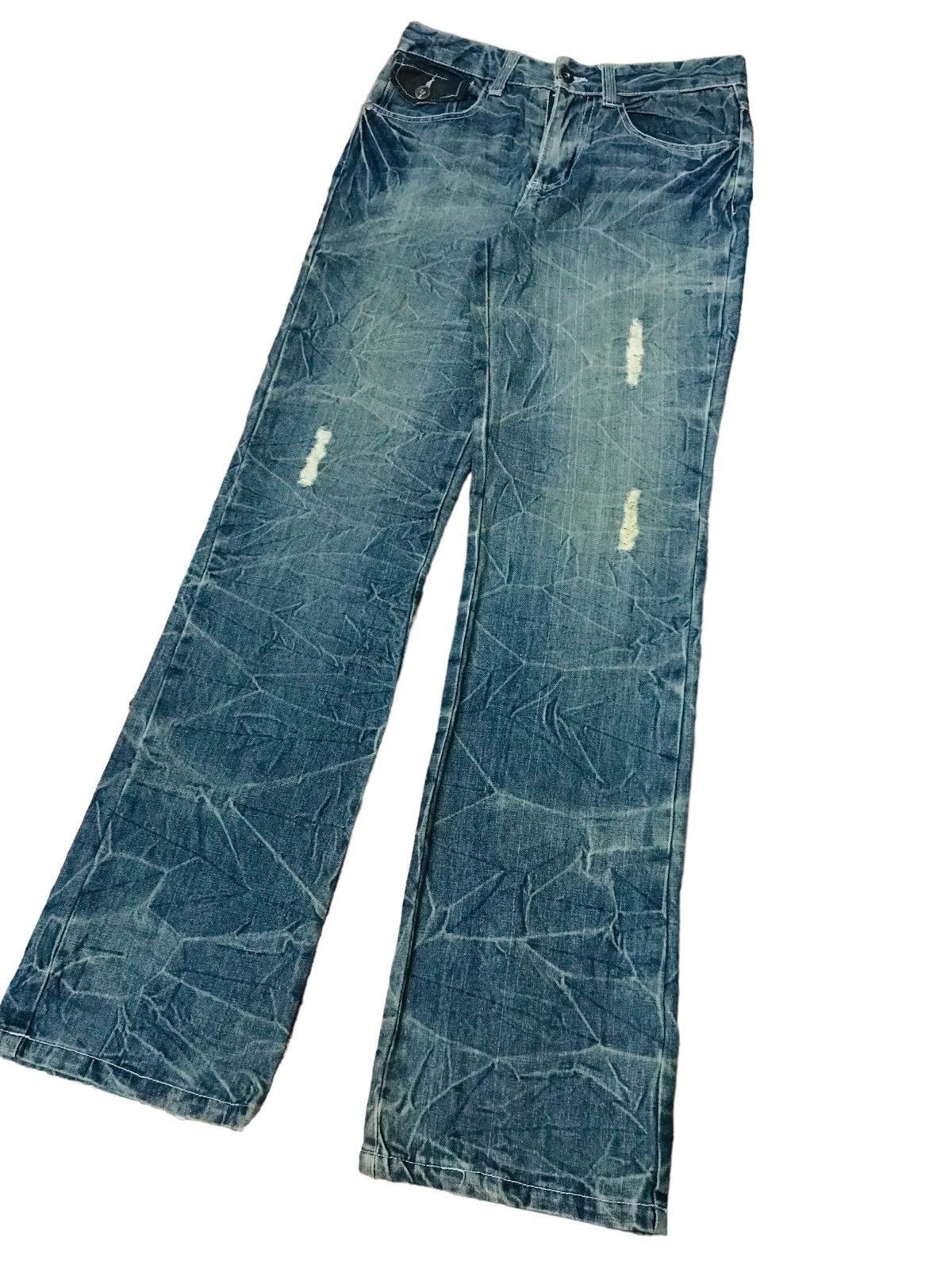 If Six Was Nine Japan Brand Distressed Denim Washed Mud Clawn Straight Cut Size US 29 - 3 Thumbnail