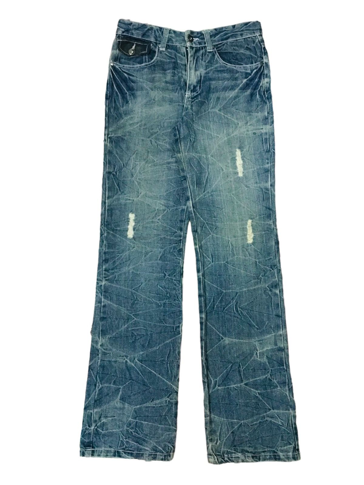 If Six Was Nine Japan Brand Distressed Denim Washed Mud Clawn Straight Cut Size US 29 - 2 Thumbnail