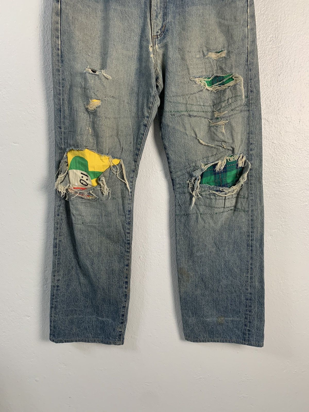 Wrangler Vintage Wrangler Selvedge Patchwork Jeans Size US 33 - 2 Thumbnail