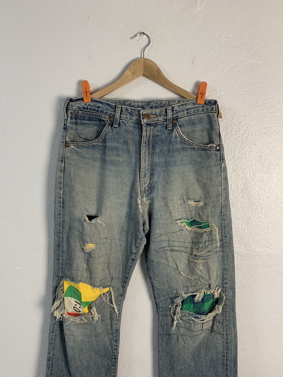 Wrangler Vintage Wrangler Selvedge Patchwork Jeans Size US 33 - 3 Thumbnail