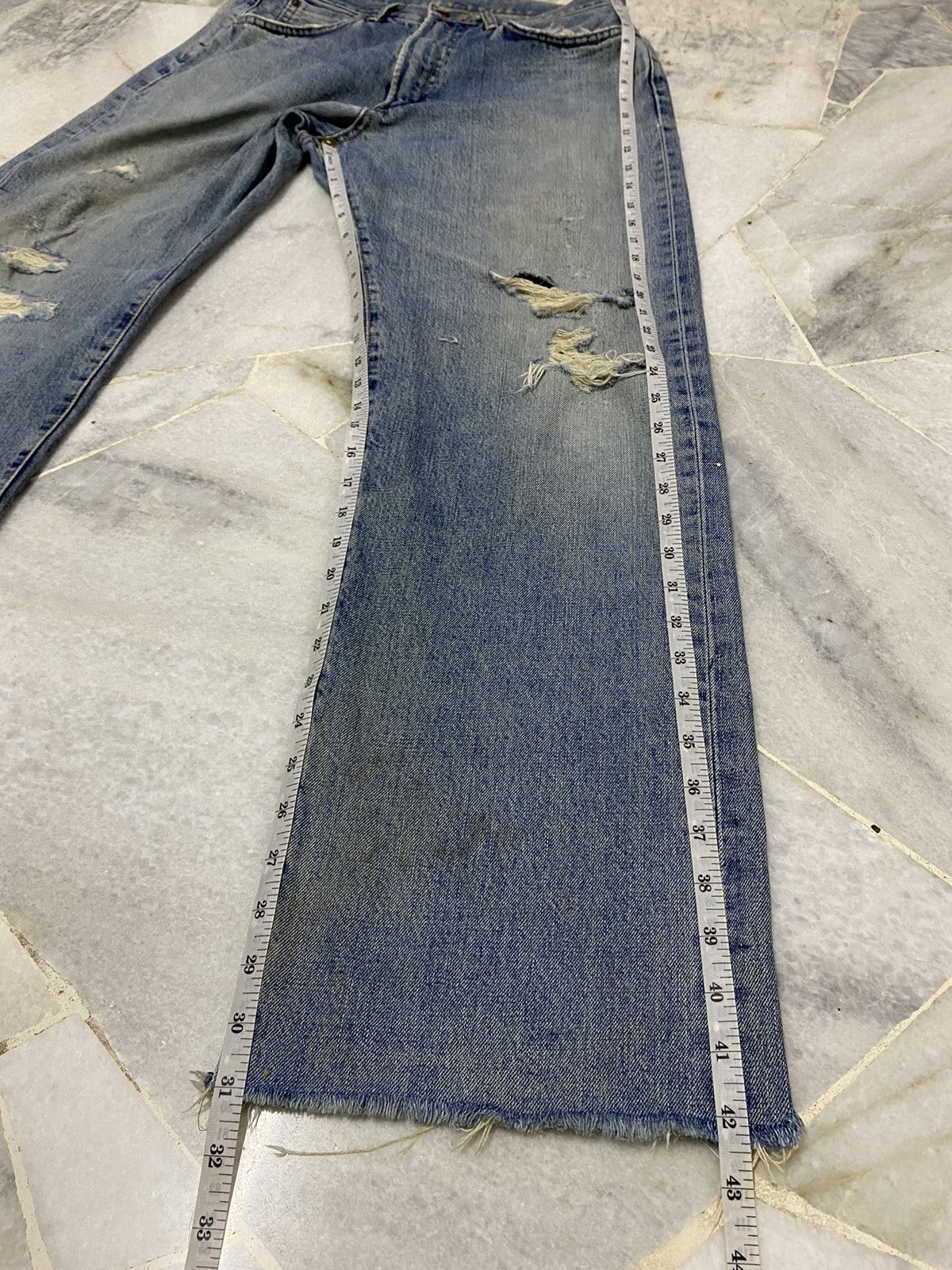 Edwin VINTAGE EDWIN 505 SELVEDGE DISTRESSED DENIM JEANS Size US 30 / EU 46 - 22 Thumbnail