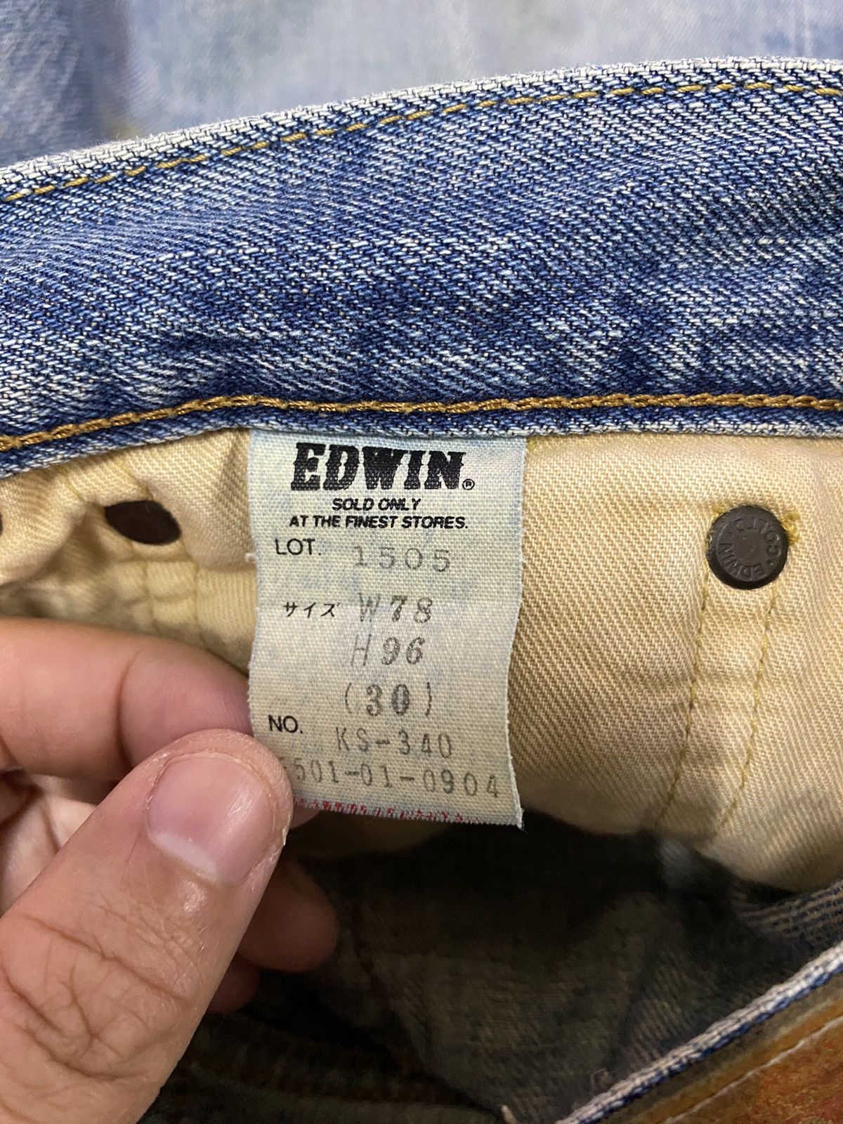 Edwin VINTAGE EDWIN 505 SELVEDGE DISTRESSED DENIM JEANS Size US 30 / EU 46 - 17 Thumbnail