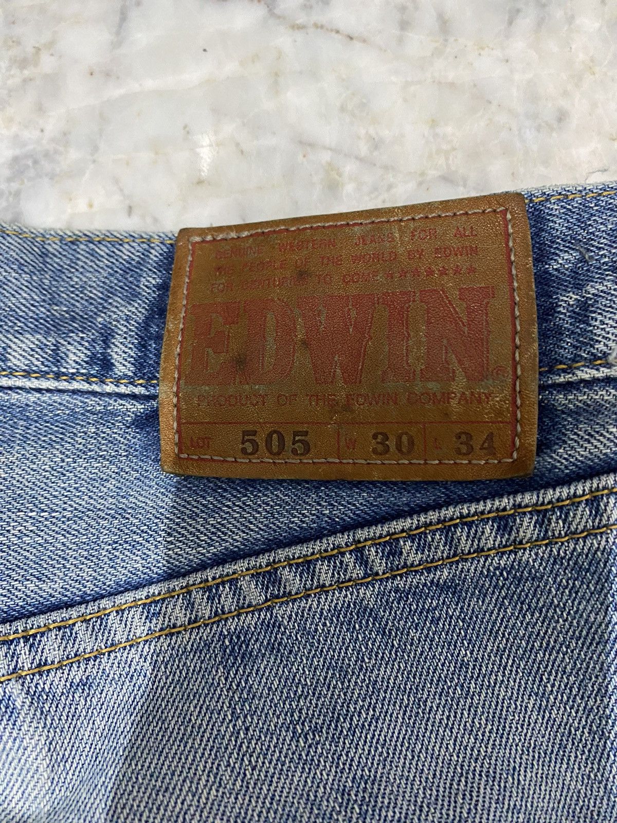 Edwin VINTAGE EDWIN 505 SELVEDGE DISTRESSED DENIM JEANS Size US 30 / EU 46 - 15 Thumbnail