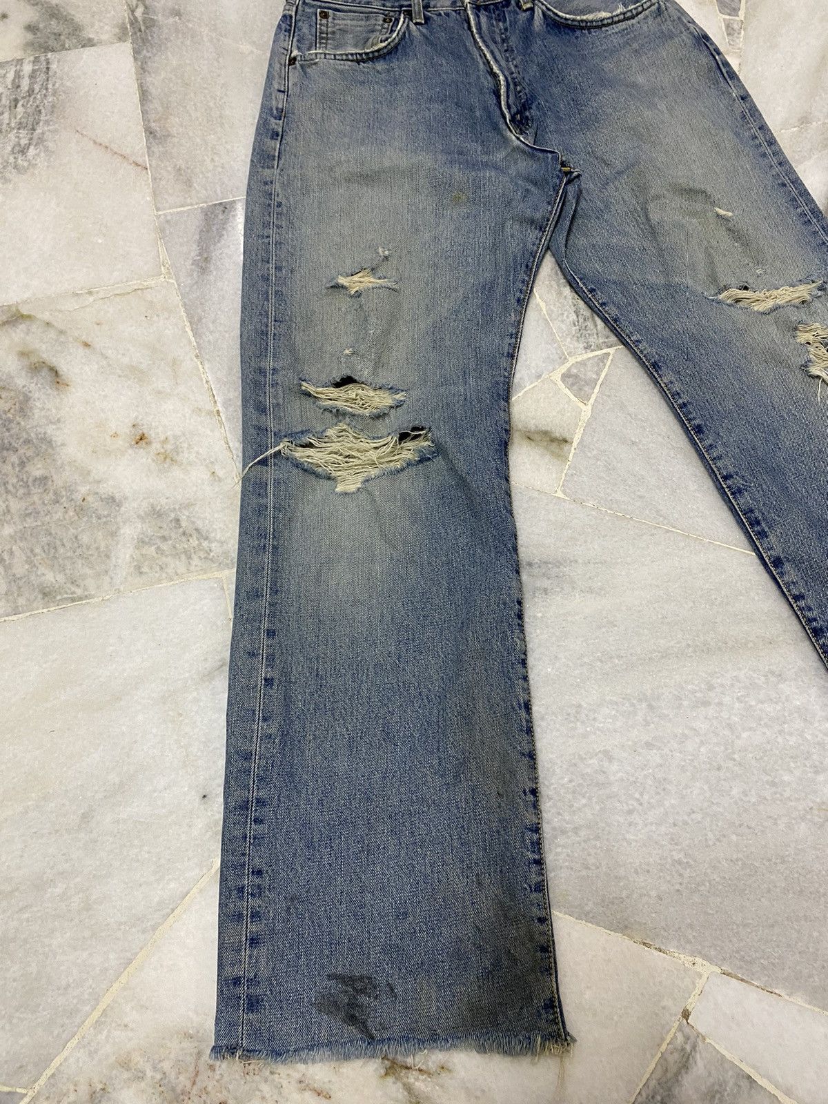 Edwin VINTAGE EDWIN 505 SELVEDGE DISTRESSED DENIM JEANS Size US 30 / EU 46 - 3 Thumbnail