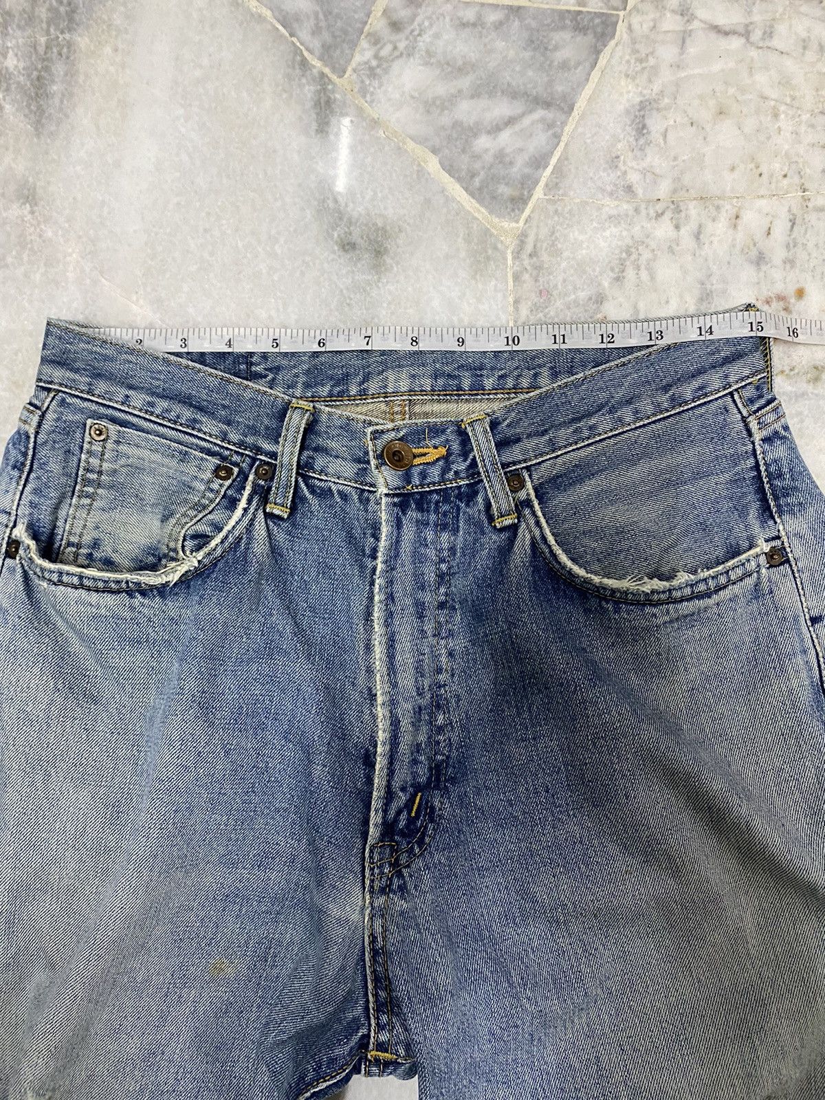 Edwin VINTAGE EDWIN 505 SELVEDGE DISTRESSED DENIM JEANS Size US 30 / EU 46 - 19 Thumbnail
