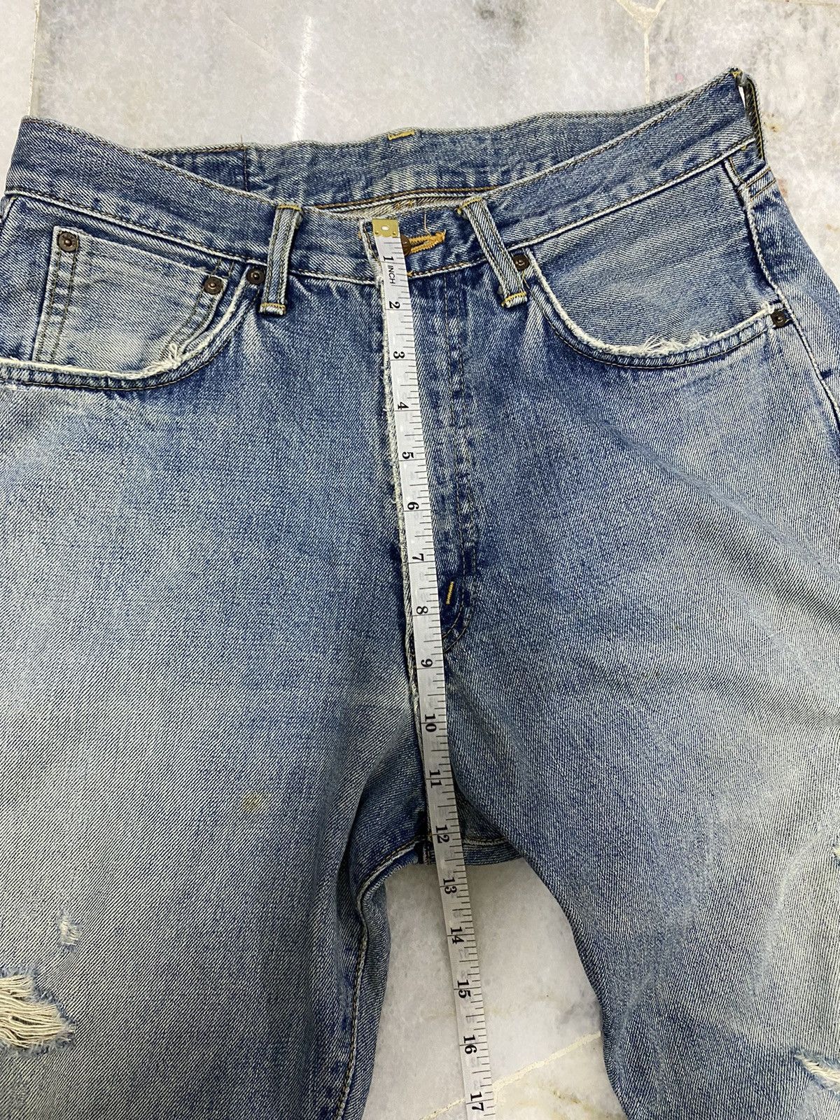 Edwin VINTAGE EDWIN 505 SELVEDGE DISTRESSED DENIM JEANS Size US 30 / EU 46 - 21 Thumbnail