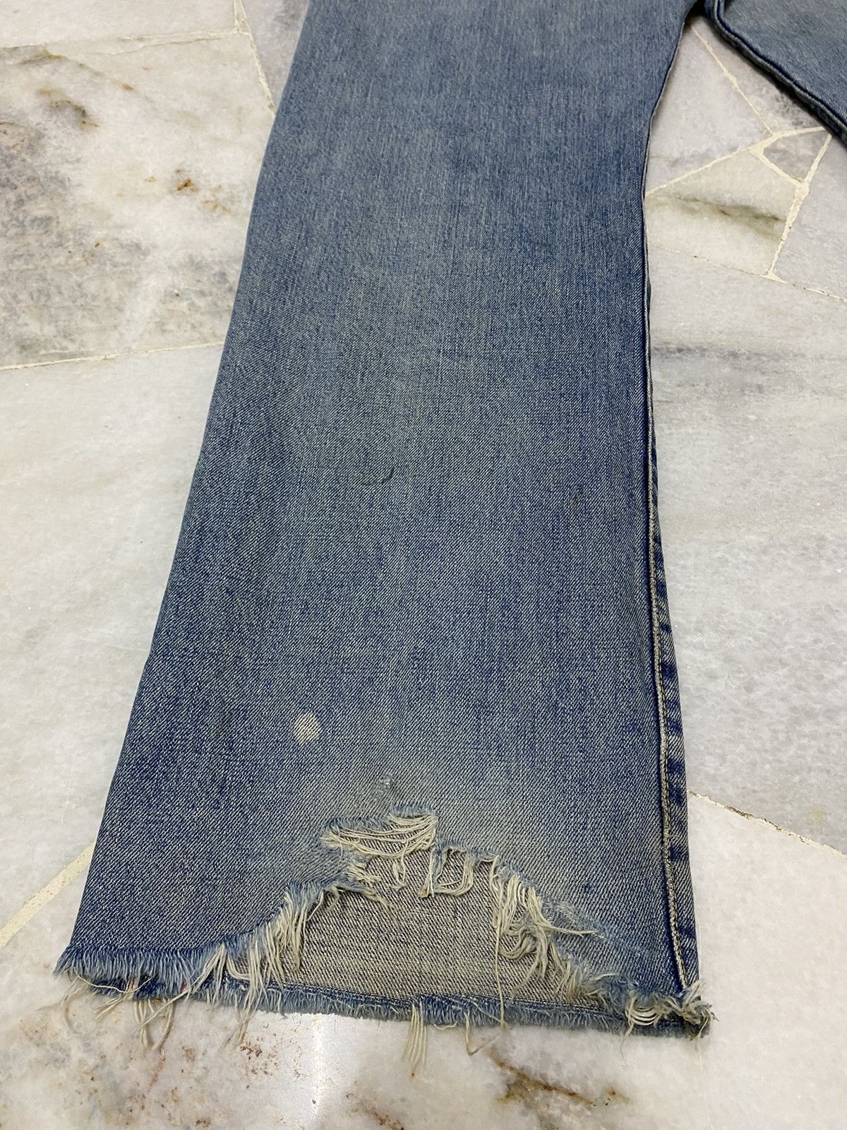 Edwin VINTAGE EDWIN 505 SELVEDGE DISTRESSED DENIM JEANS Size US 30 / EU 46 - 12 Thumbnail