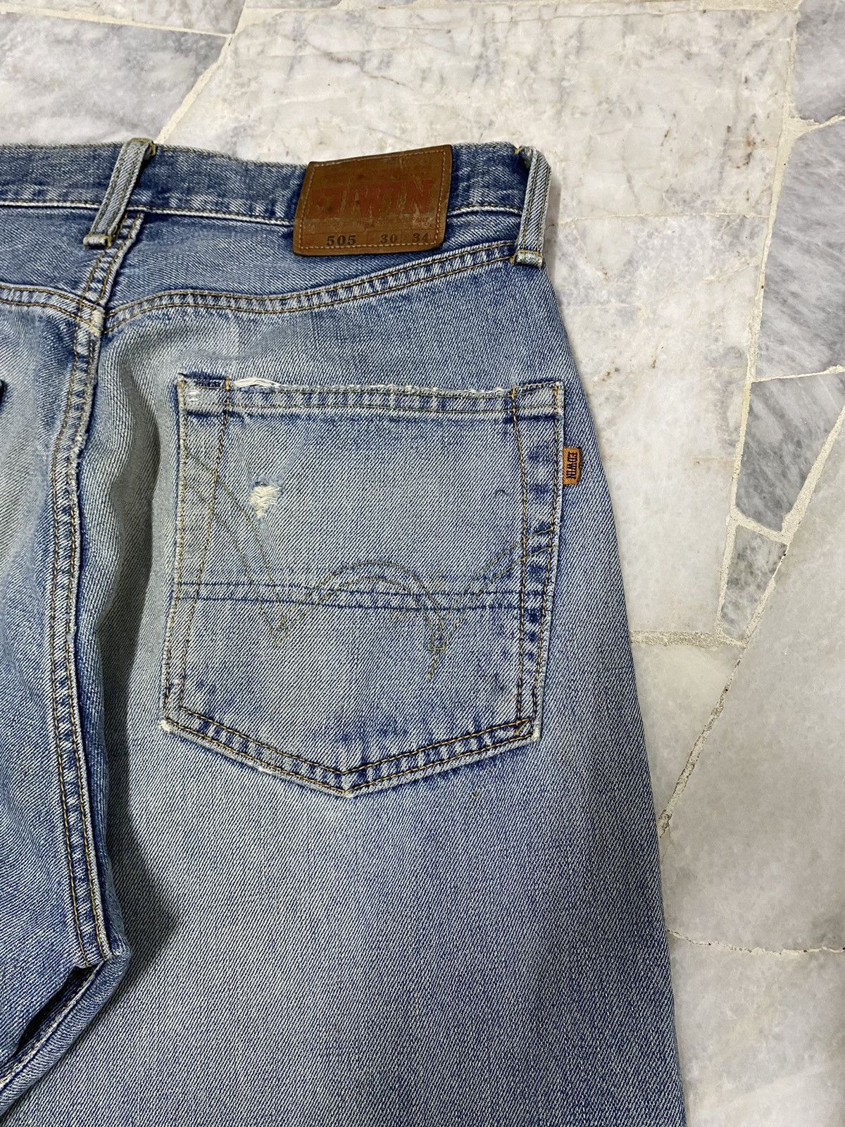 Edwin VINTAGE EDWIN 505 SELVEDGE DISTRESSED DENIM JEANS Size US 30 / EU 46 - 14 Thumbnail