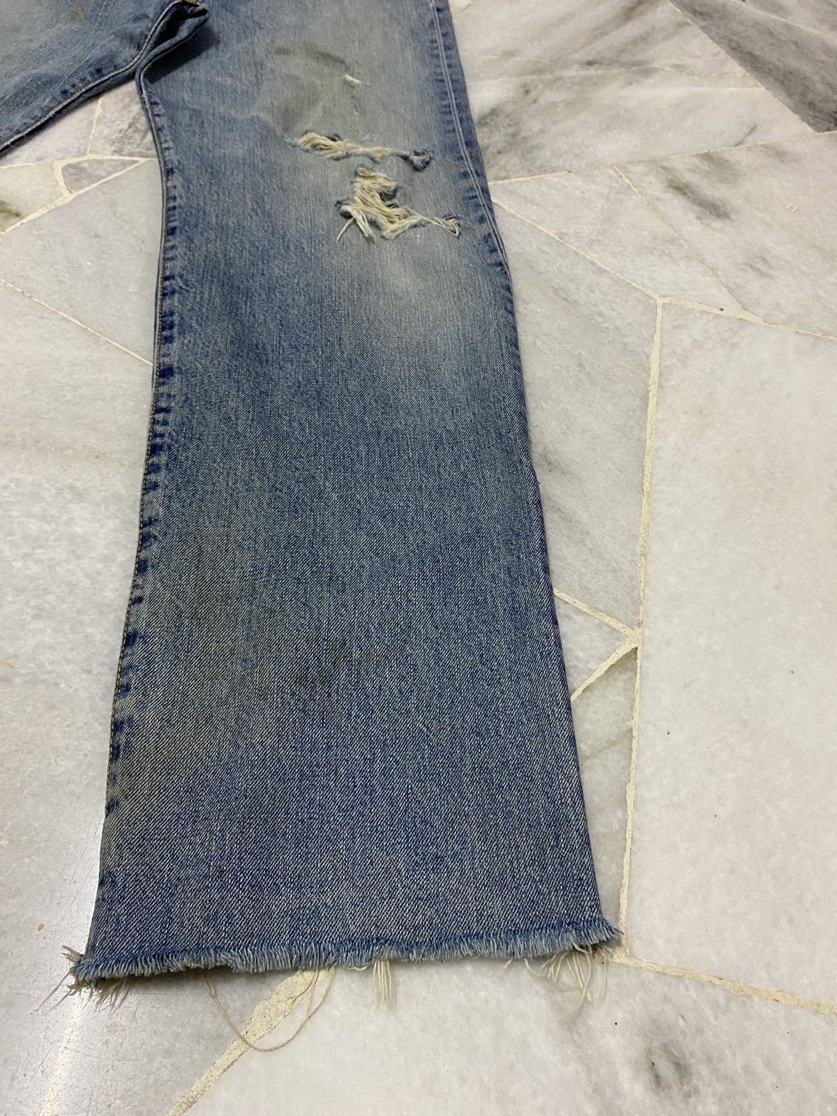 Edwin VINTAGE EDWIN 505 SELVEDGE DISTRESSED DENIM JEANS Size US 30 / EU 46 - 6 Thumbnail
