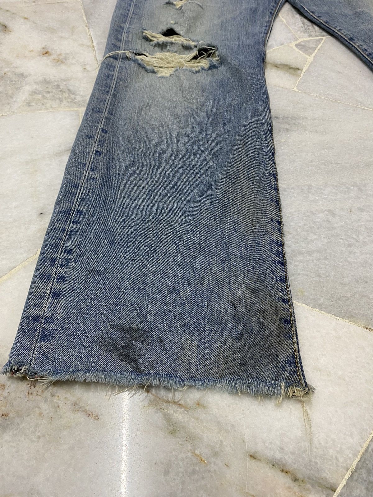 Edwin VINTAGE EDWIN 505 SELVEDGE DISTRESSED DENIM JEANS Size US 30 / EU 46 - 5 Thumbnail