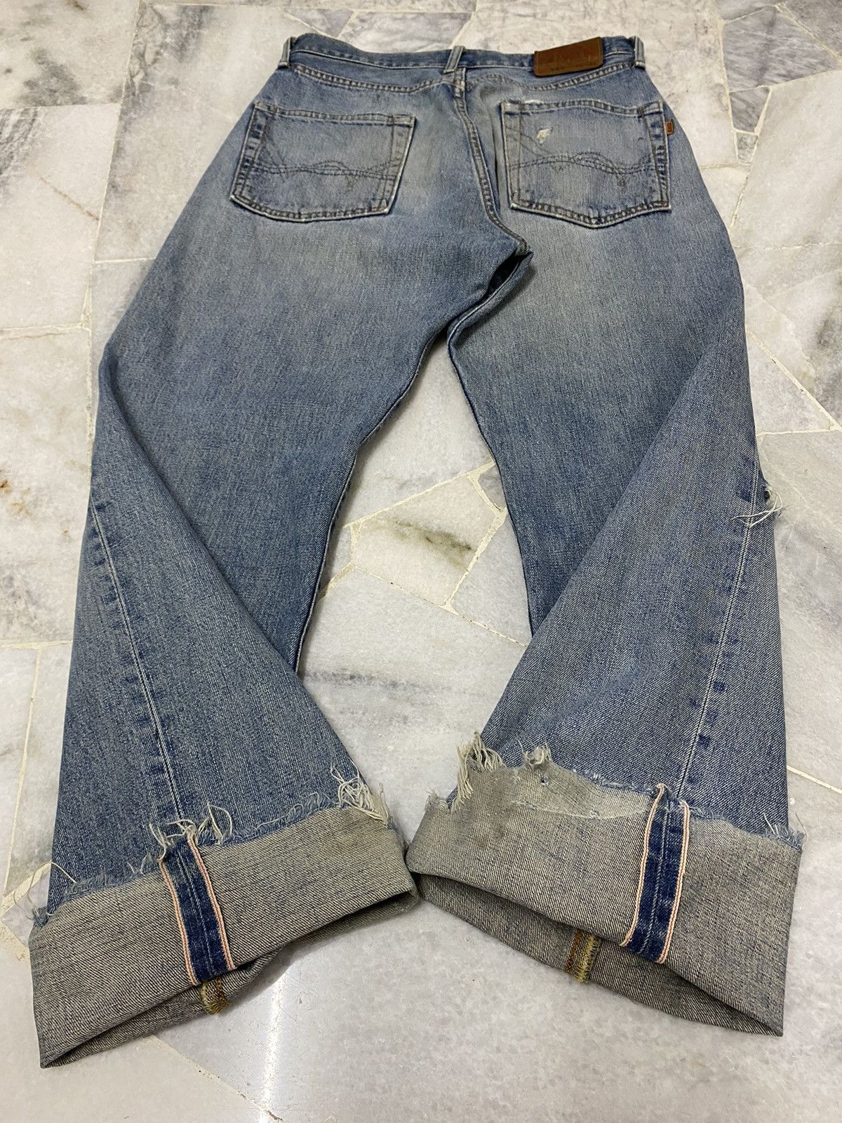 Edwin VINTAGE EDWIN 505 SELVEDGE DISTRESSED DENIM JEANS Size US 30 / EU 46 - 1 Thumbnail