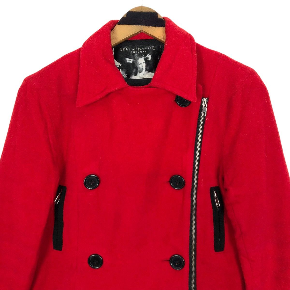 If Six Was Nine Vintage Sexy Dynamite London Wool Peacoat Punk Design Size S / US 4 / IT 40 - 3 Thumbnail