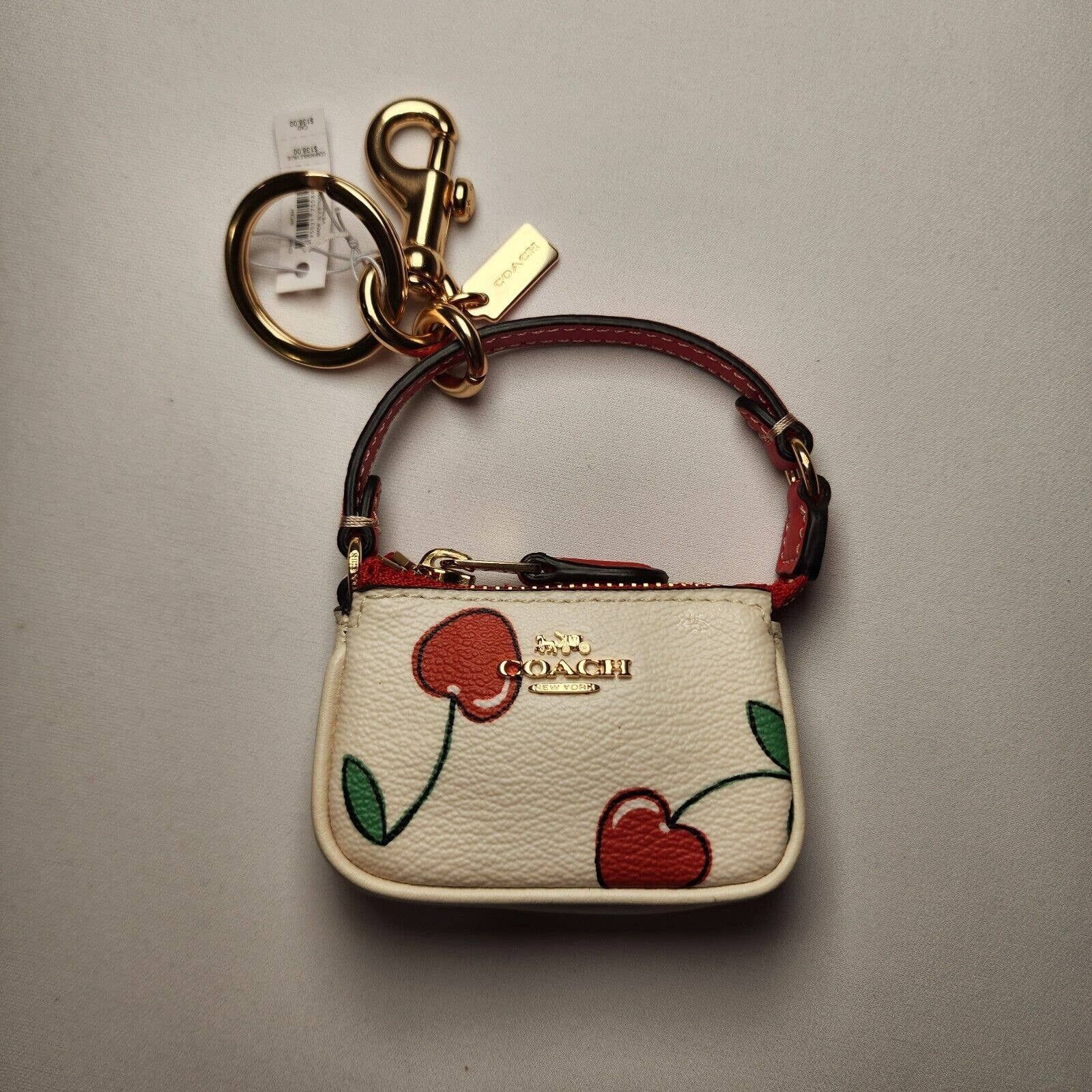 Coach, Accessories, Coach Signature Cherry Keychain Bag Charm Fob