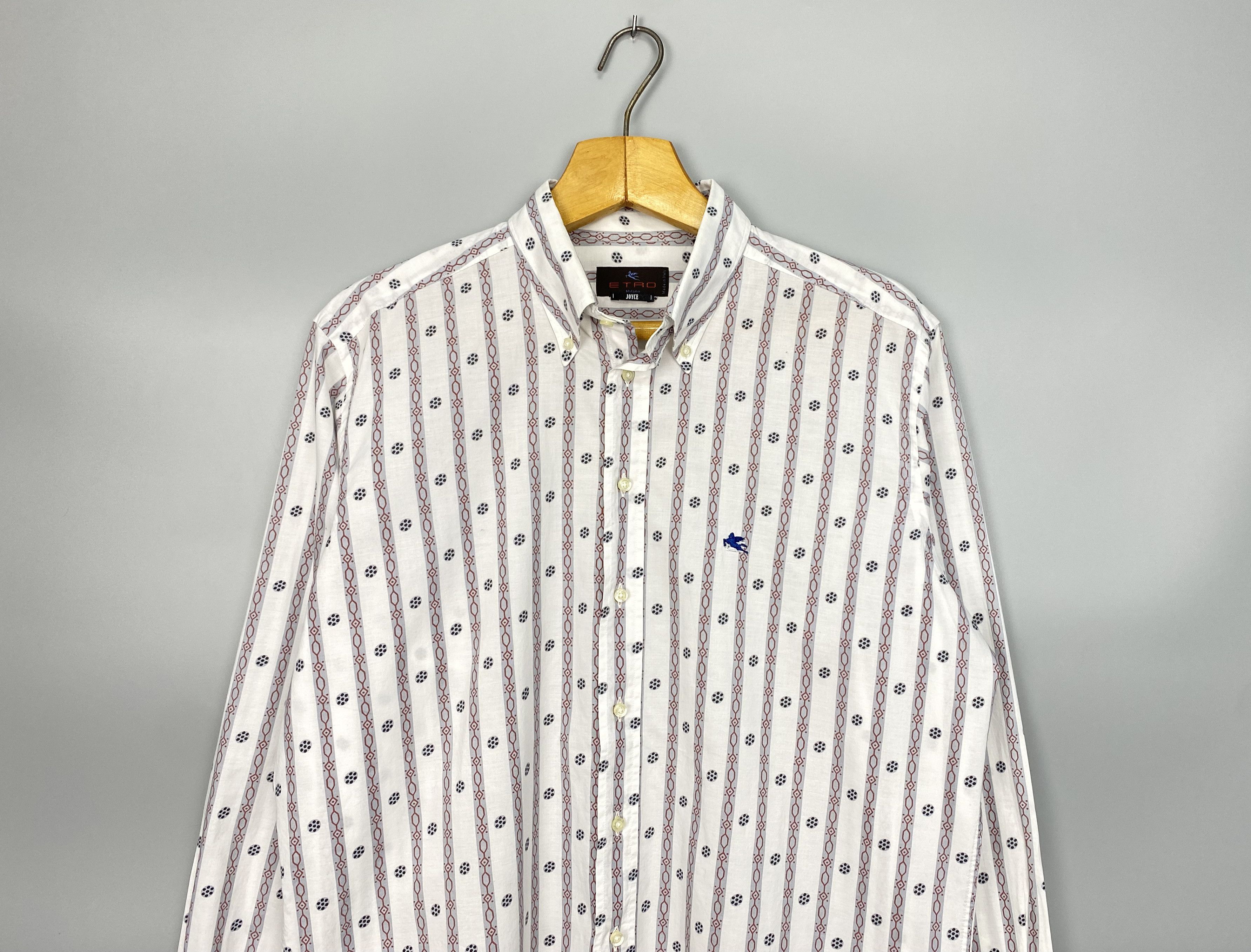 Etro ETRO Milano Striped Printed Shirt Made in Italy Size 43 Size US XL / EU 56 / 4 - 2 Thumbnail