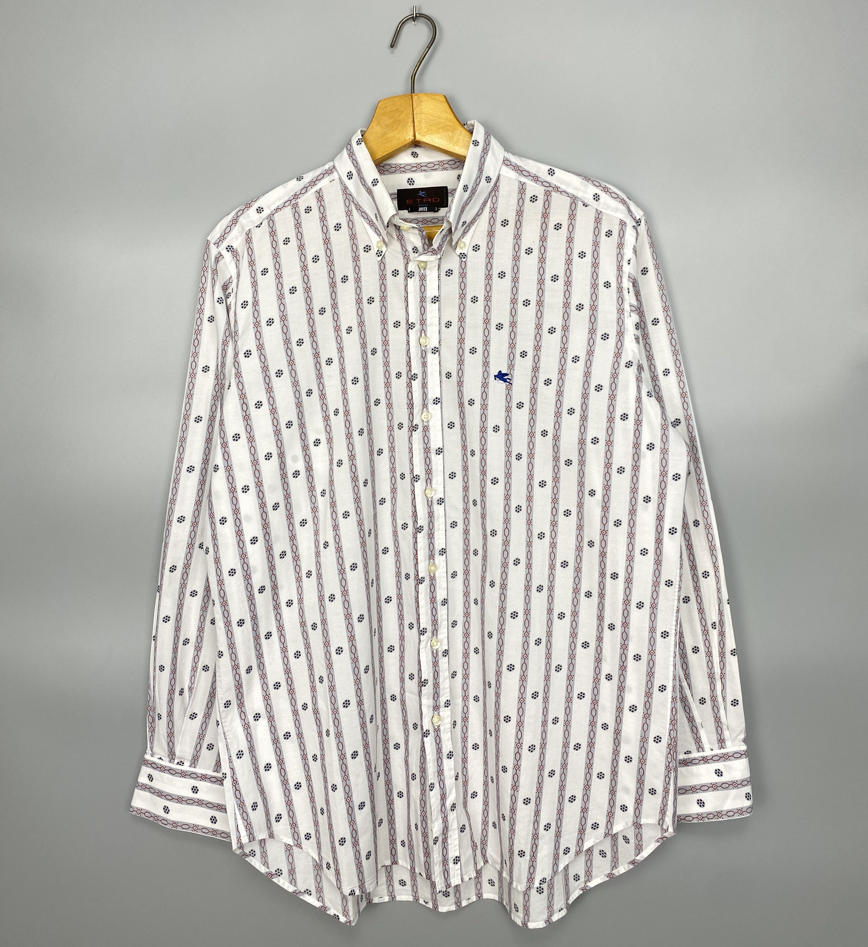 Etro ETRO Milano Striped Printed Shirt Made in Italy Size 43 Size US XL / EU 56 / 4 - 1 Thumbnail